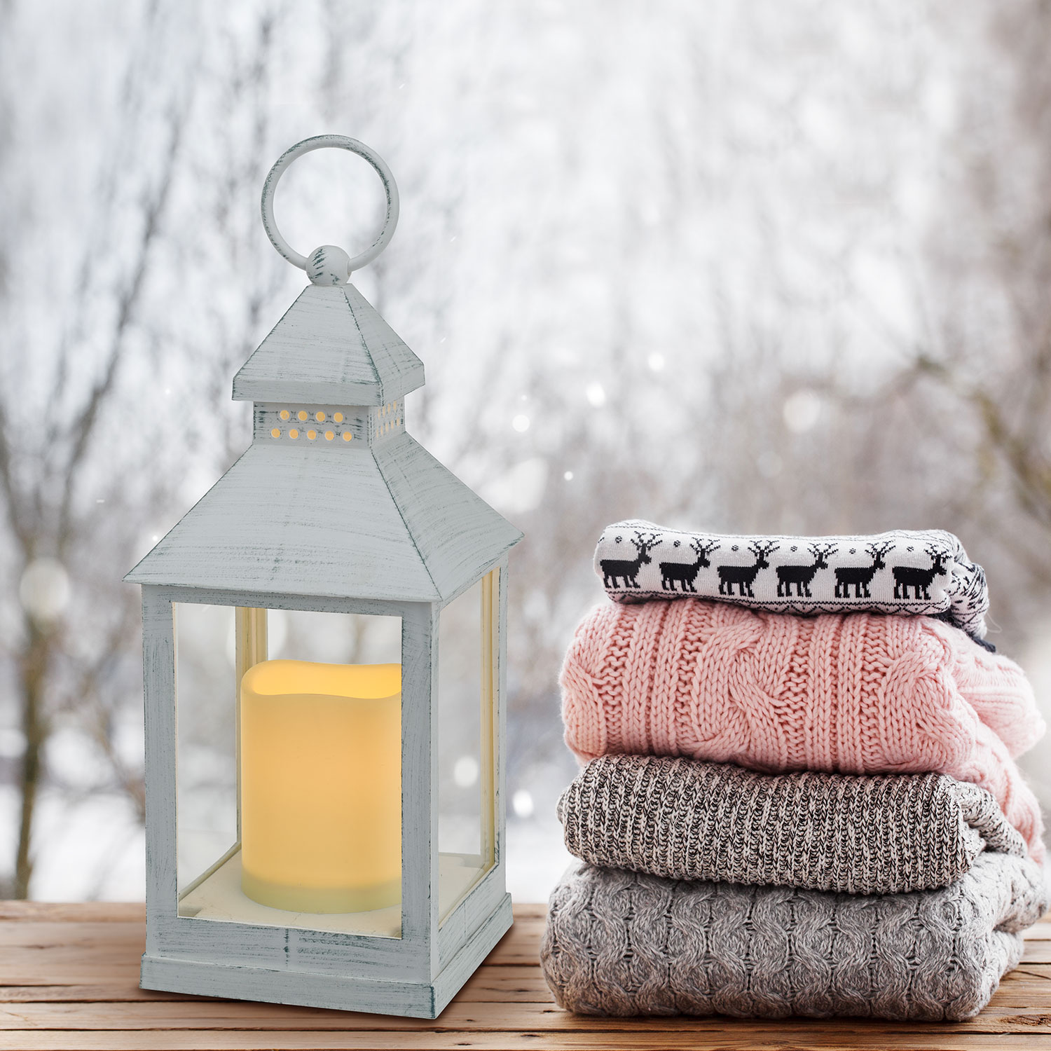 Farol Vintage con vela Led h. 24 cm 15 Farol Vintage con vela Led h. 24 cm 15