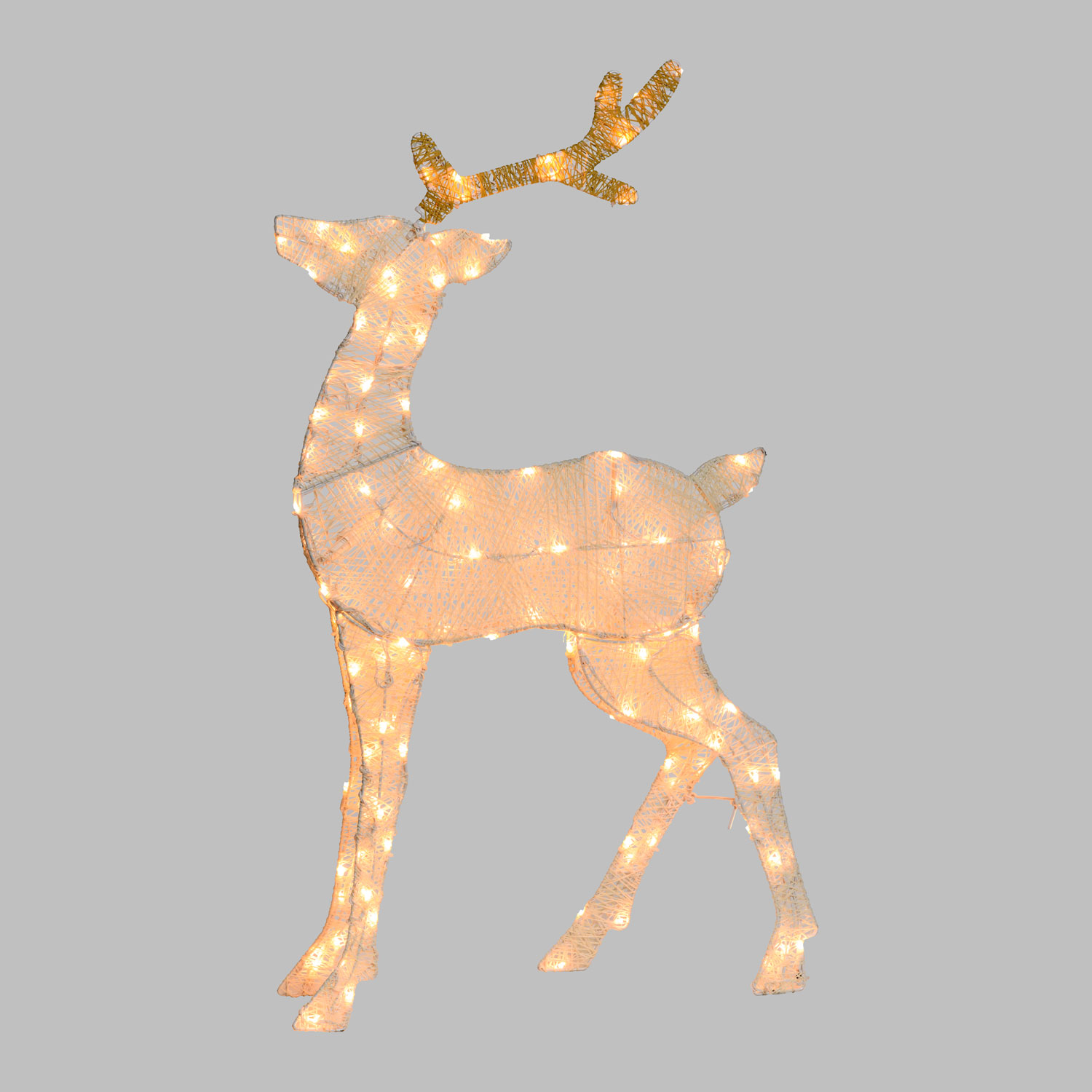 Renne 2D Crème et Marron h. 100 cm, led blanc chaud traditionnel 3 Renne 2D Crème et Marron h. 100 cm, led blanc chaud traditionnel 3