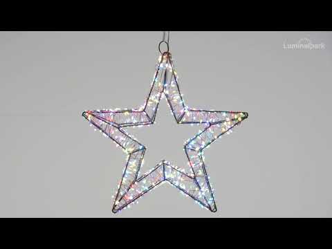 Estrella 3D, Ø 35 cm, 800 micro led RGB cambia color, uso en interiores 2 Estrella 3D, Ø 35 cm, 800 micro led RGB cambia color, uso en interiores 2