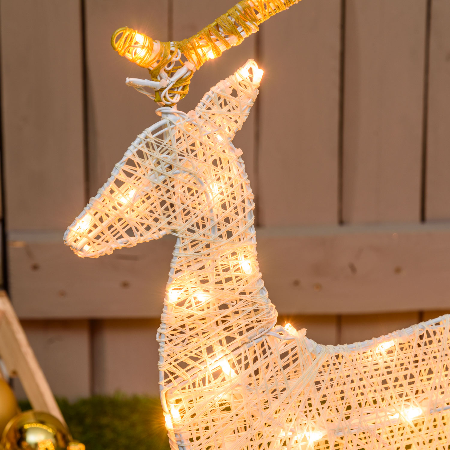 2D Light Cream & Brown Rentier h 72 cm, 83 LEDs Extra Warmweiß 7 2D Light Cream & Brown Rentier h 72 cm, 83 LEDs Extra Warmweiß 7
