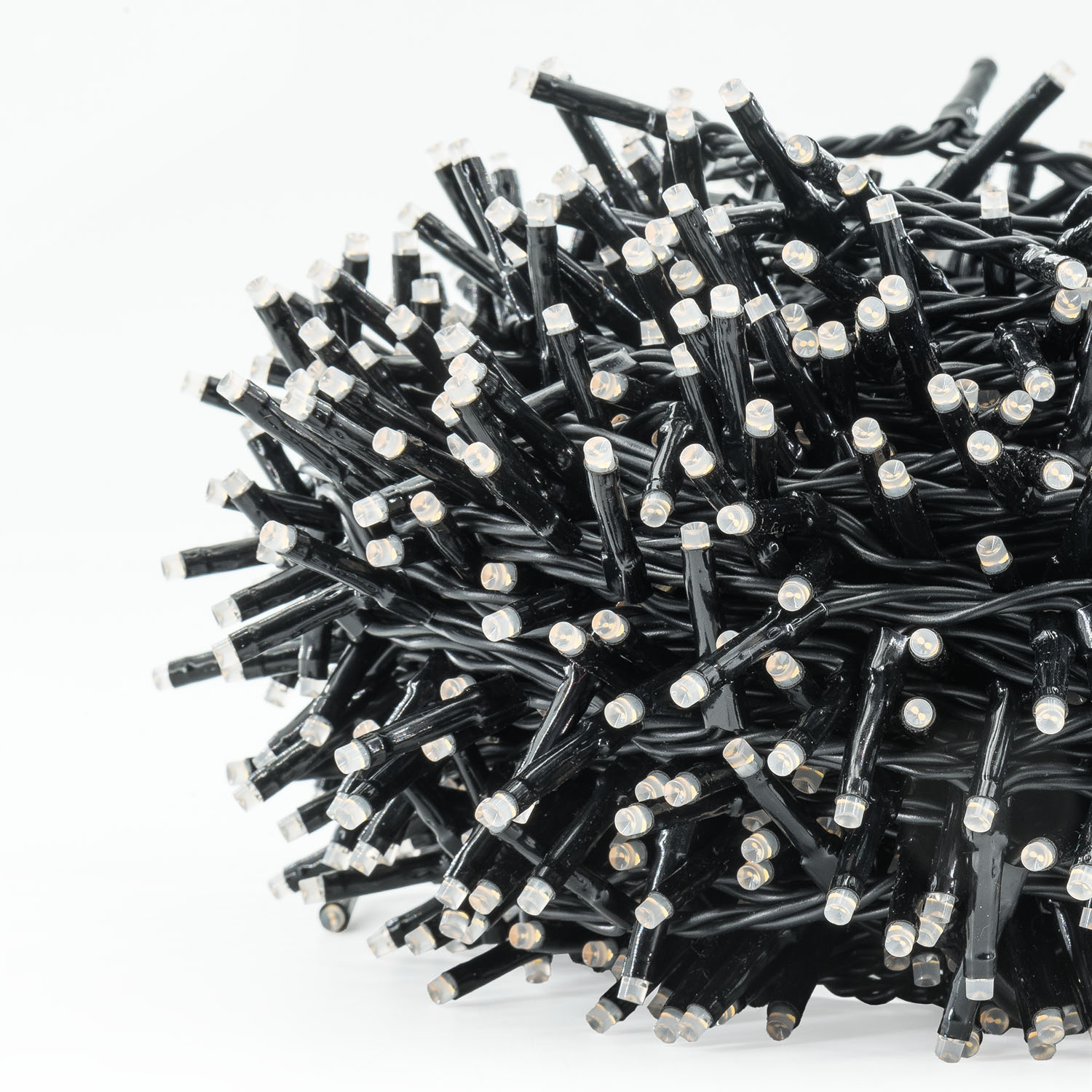 Catena 30 m, 1000 miniled bianco caldo e bianco extra caldo, cavo nero 3