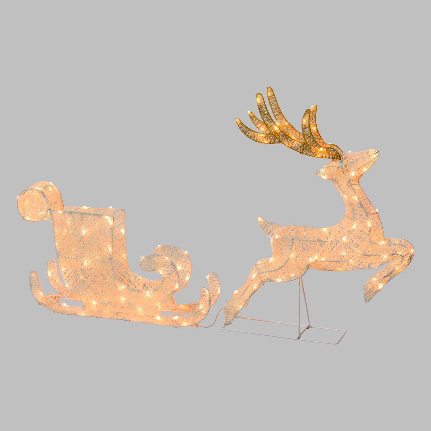 Reno con trineo 3D Light Cream & Brown h 60 cm, 160 led blanco extra cálido 5 Reno con trineo 3D Light Cream & Brown h 60 cm, 160 led blanco extra cálido 5