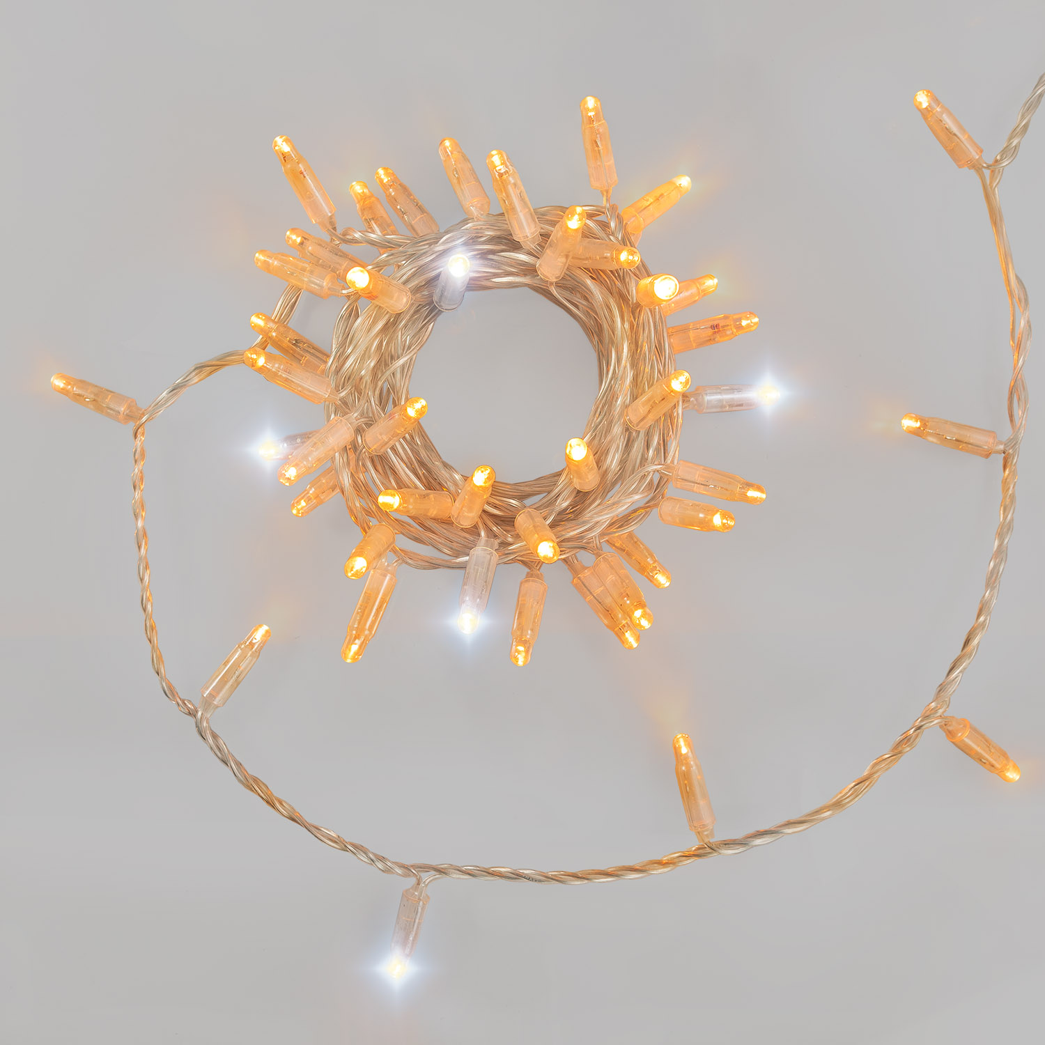 5 m Warm White Connect ProLine 36V Dual Color Flashing String Lights, 50 maxiLEDs, transparent cable