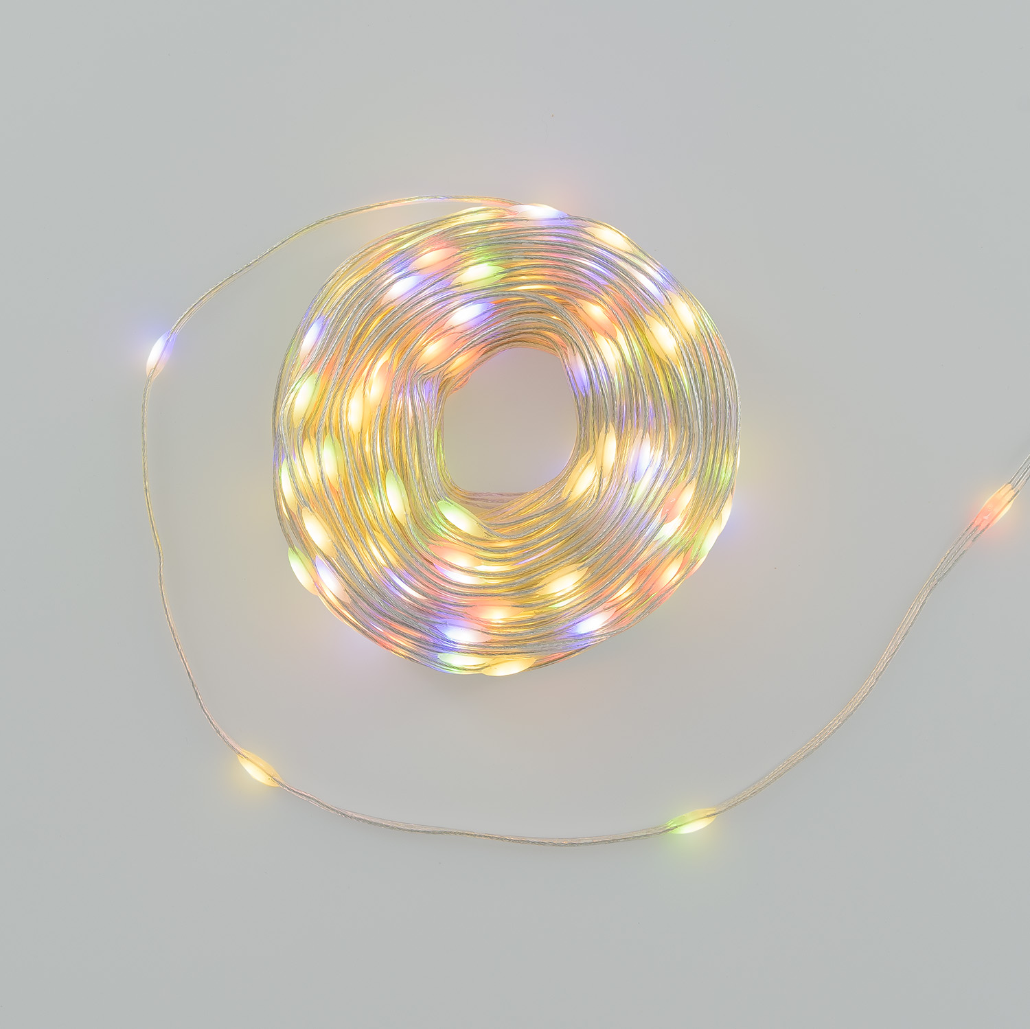 Catena 20 m, 200 Gocce di Luce Dual Color, led bianco caldo e multicolor, cavo trasparente 4