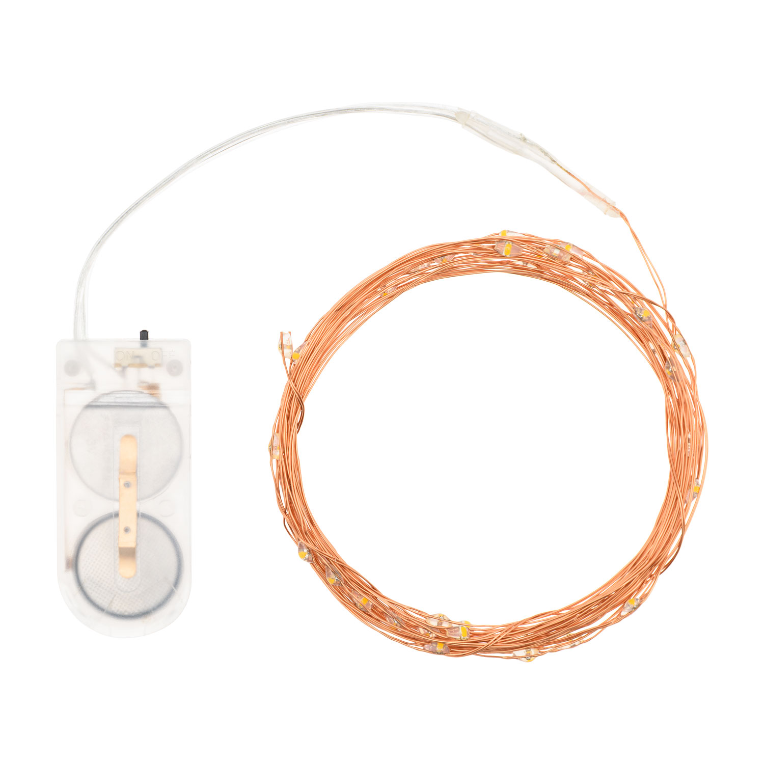 Catena rame a batteria 3,9 m con micro portabatterie, bianco extra caldo 2 Catena rame a batteria 3,9 m con micro portabatterie, bianco extra caldo 2