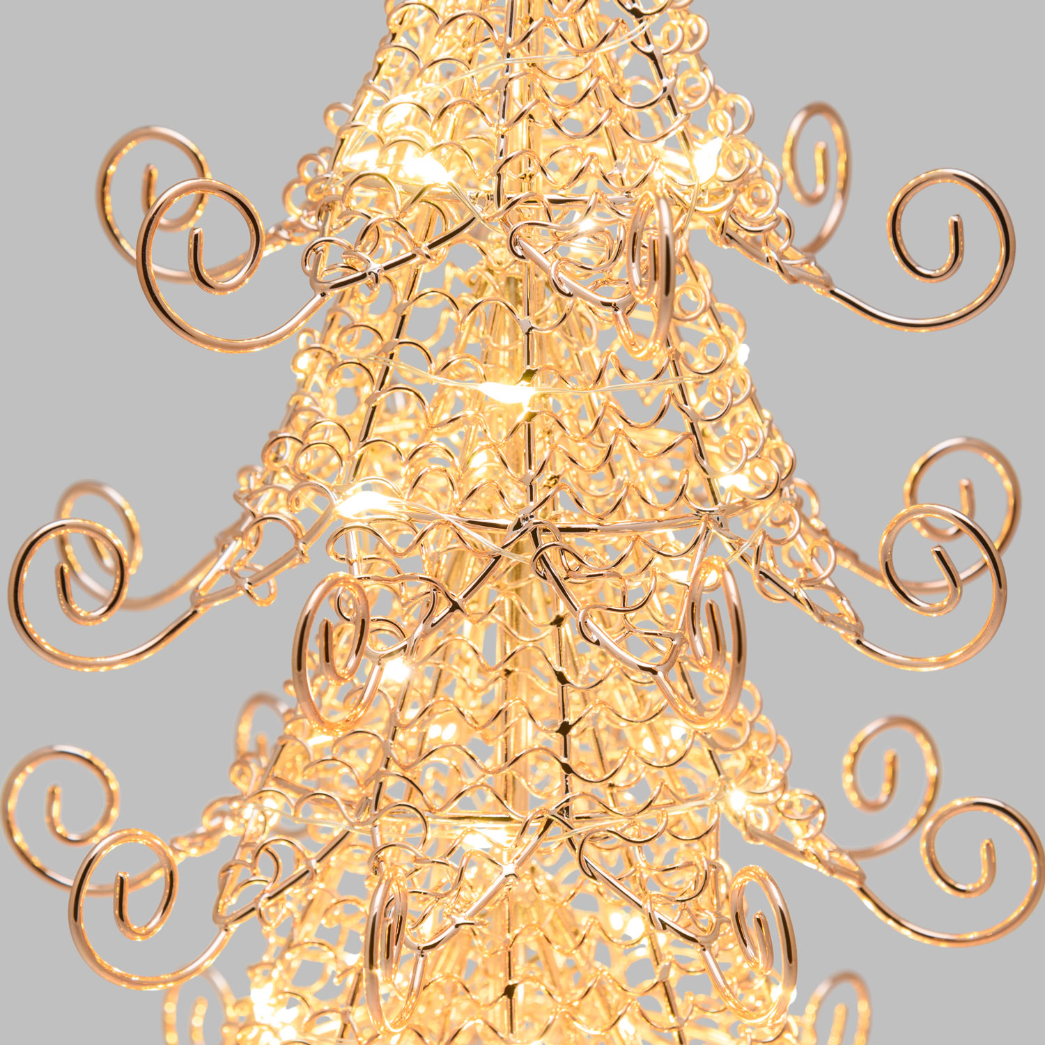 Árbol de Navidad de metal cobre, h 35 cm, microled blanco cálido 2 Árbol de Navidad de metal cobre, h 35 cm, microled blanco cálido 2