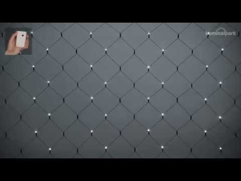 Smart Connect Lichternetz, 2 x h 1 m, 120 LEDs kaltweiß, grünes Kabel 2 Smart Connect Lichternetz, 2 x h 1 m, 120 LEDs kaltweiß, grünes Kabel 2