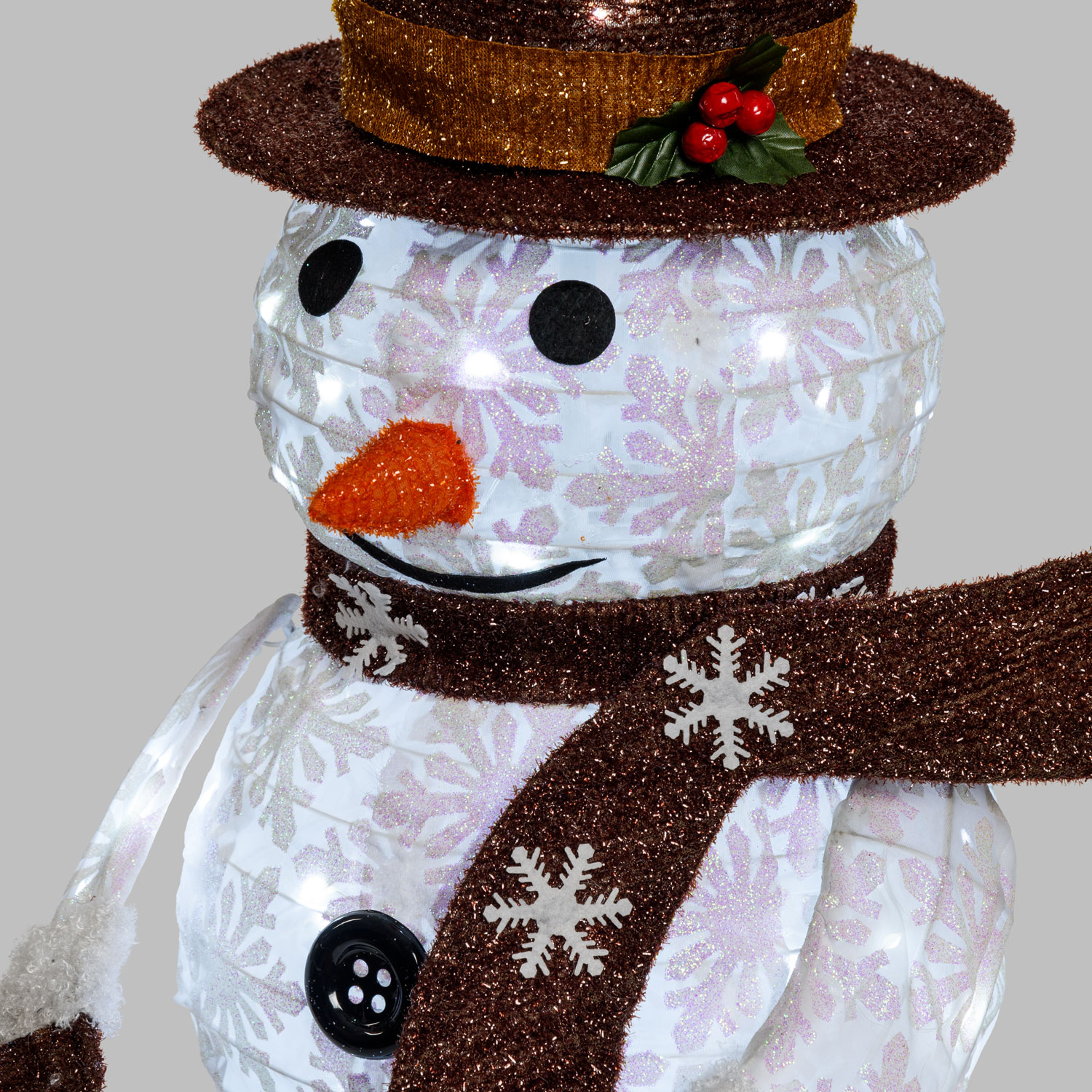 Bonhomme de neige repliable h 90 cm, led blanc froid 6 Bonhomme de neige repliable h 90 cm, led blanc froid 6