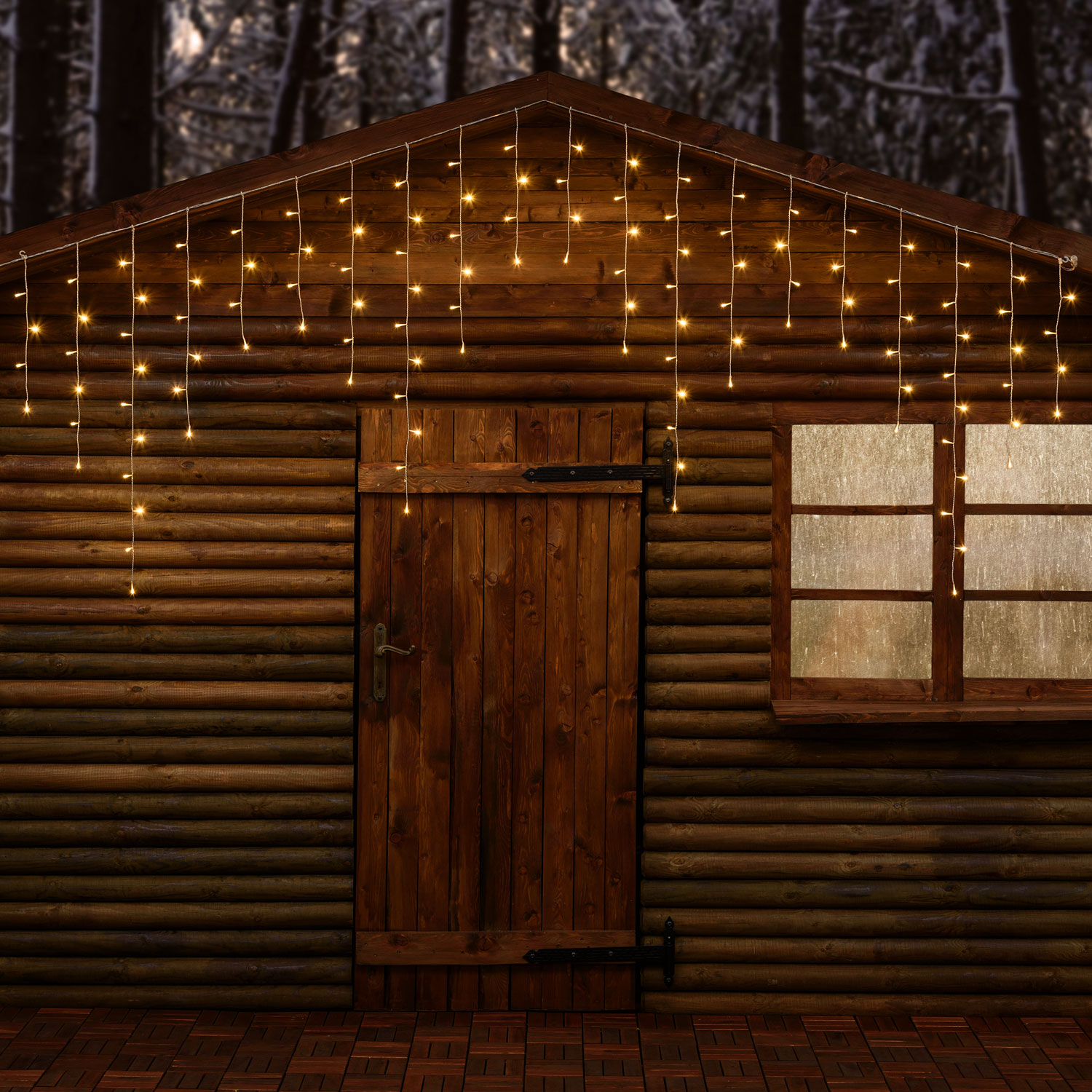 Smart Connect Eisregen-Lichterkette, 3 x h 1 m, 120 LEDs warmweiß, weißes Kabel 3 Smart Connect Eisregen-Lichterkette, 3 x h 1 m, 120 LEDs warmweiß, weißes Kabel 3