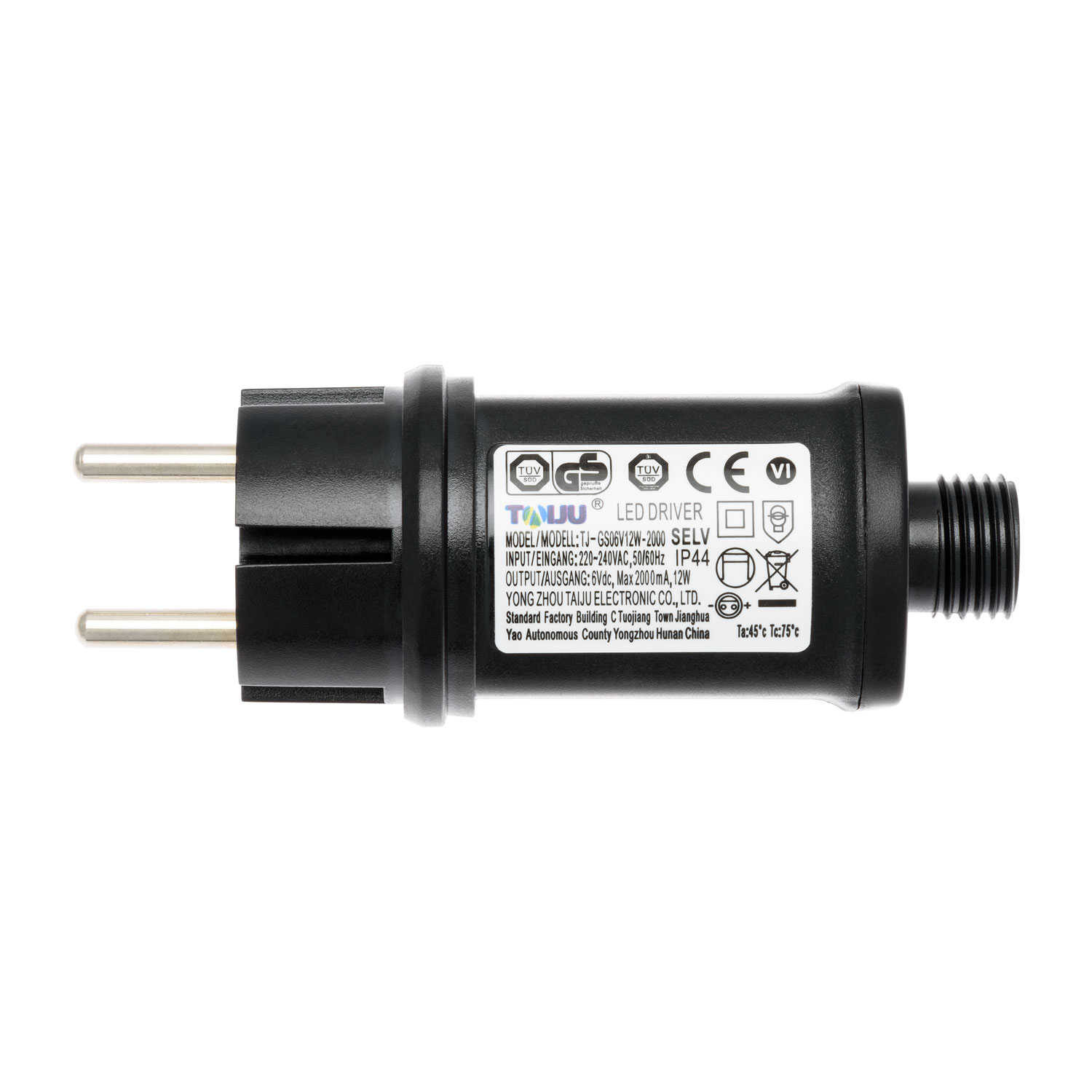 Trasformatore per luci decorative, 6 Volt DC, Max 12 Watt Trasformatore per luci decorative, 6 Volt DC, Max 12 Watt