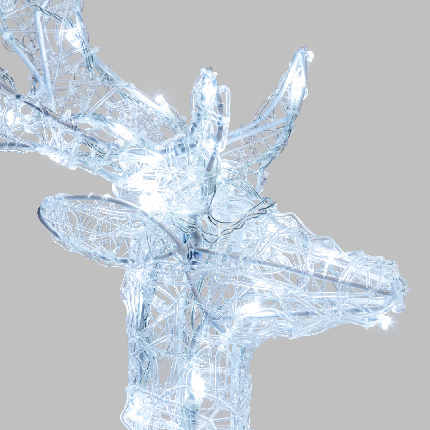 Renne lumineux acrylique, 80 led blanc froid 4 Renne lumineux acrylique, 80 led blanc froid 4
