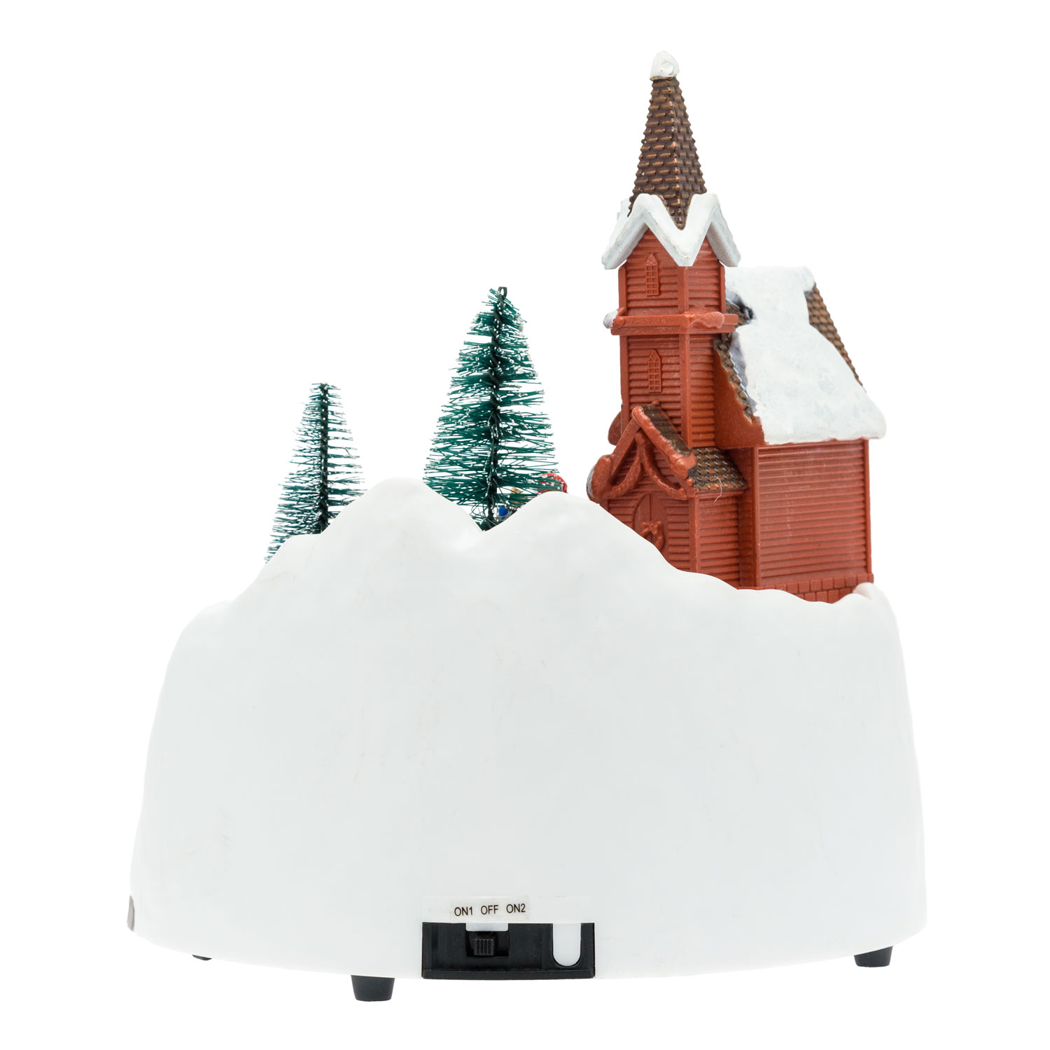 Village de Noël, Paysage avec le Père Noël et Chien, Petit Train tournant dans le Tunnel, h 21,5 cm 6 Village de Noël, Paysage avec le Père Noël et Chien, Petit Train tournant dans le Tunnel, h 21,5 cm 6