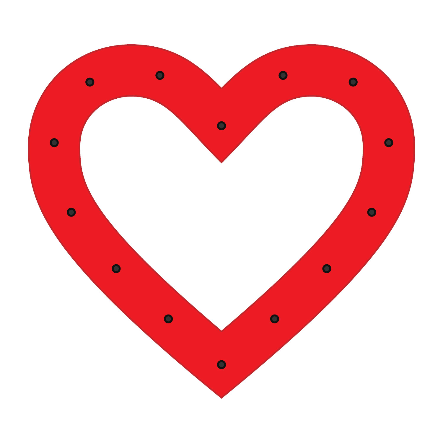 90 cm Red Metal Heart with 14 E14 Lamp Holders 11 90 cm Red Metal Heart with 14 E14 Lamp Holders 11