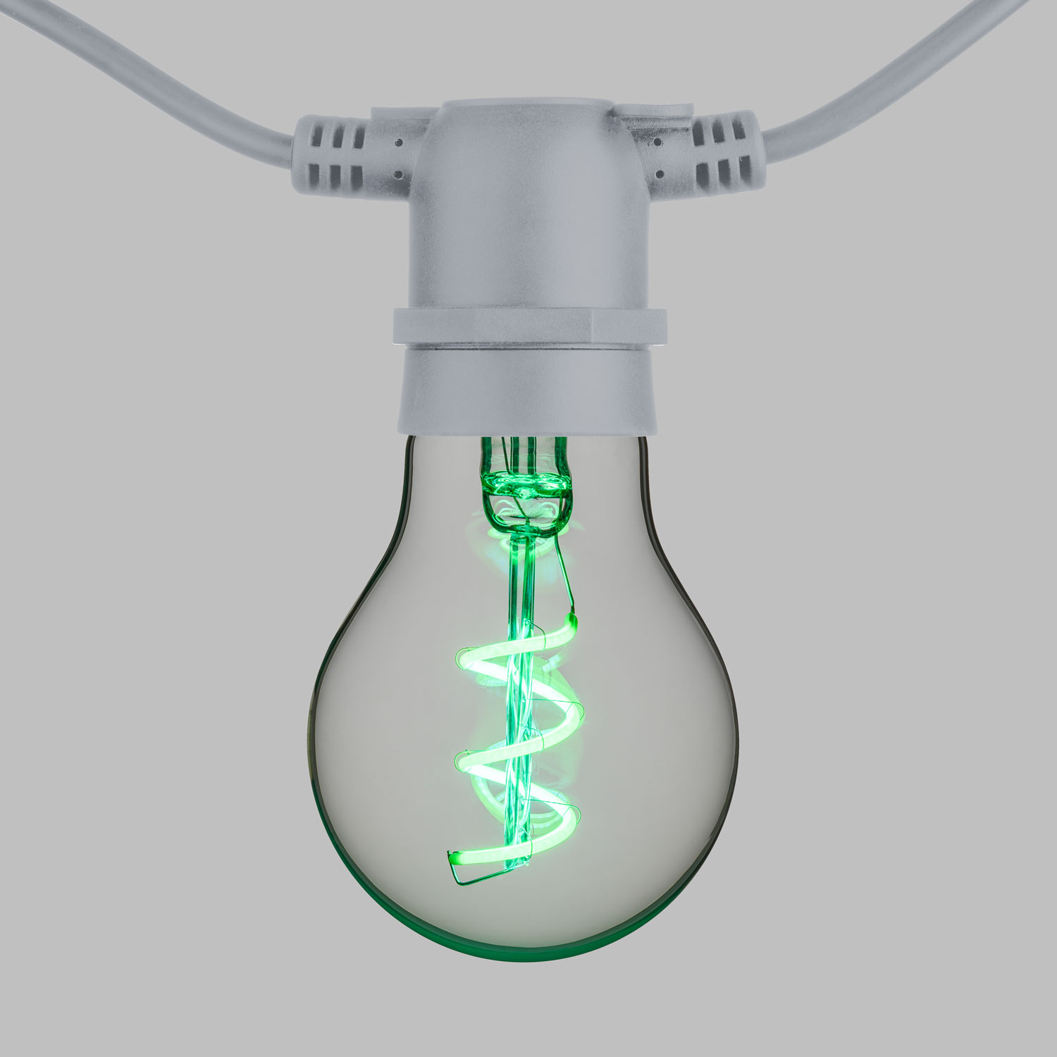 Catena 5 m, 10 lampadine goccia Ø 60 mm, led verde a spirale, prolungabile 4 Catena 5 m, 10 lampadine goccia Ø 60 mm, led verde a spirale, prolungabile 4