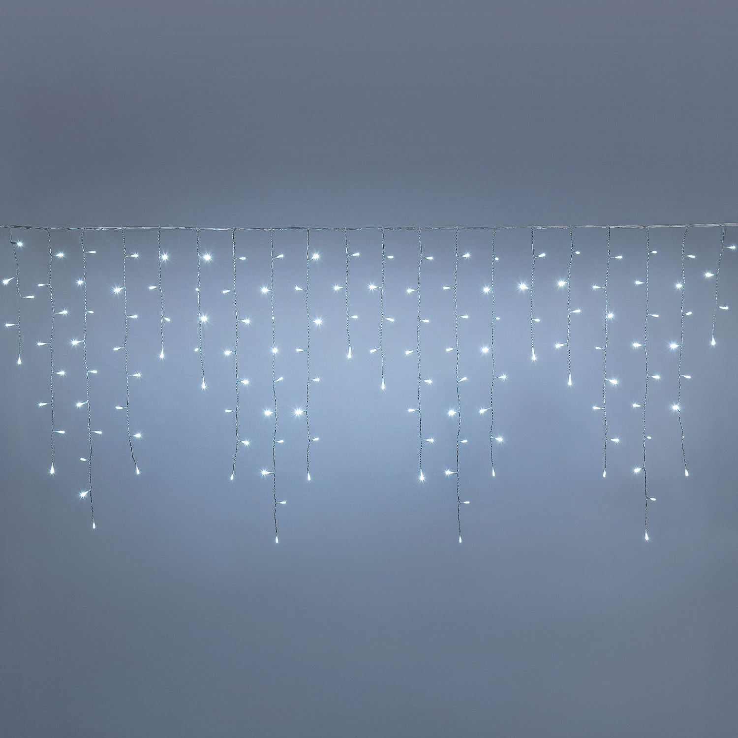 2 x h 0.8m Cool White Connect+ Icicle Lights, 140 LEDs, transparent cable, connectable 2 x h 0.8m Cool White Connect+ Icicle Lights, 140 LEDs, transparent cable, connectable
