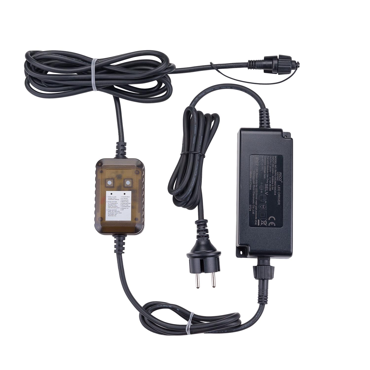 Power Supply with Controller Connect+, up to 4000 LEDs, light effects and steady light, black cable Power Supply with Controller Connect+, up to 4000 LEDs, light effects and steady light, black cable