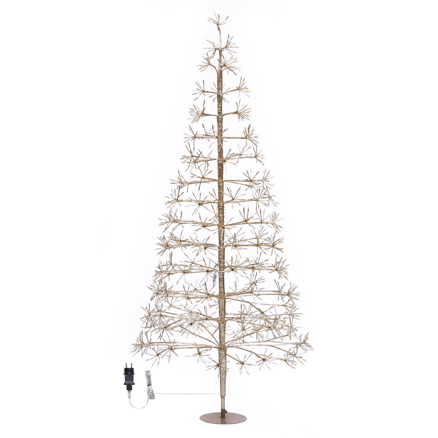 Albero Conico Champagne, h 2,1 m, 1290 led bianco caldo 6