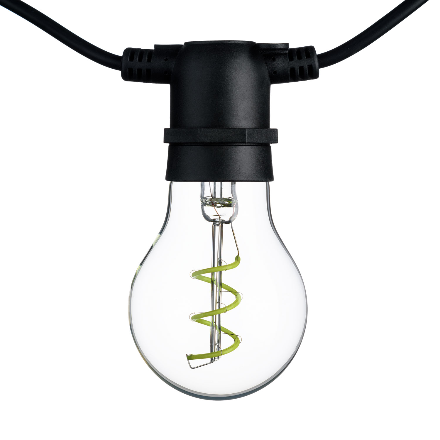 Catena 5 m, 10 lampadine goccia Ø 60 mm, led verde a spirale, prolungabile 3 Catena 5 m, 10 lampadine goccia Ø 60 mm, led verde a spirale, prolungabile 3