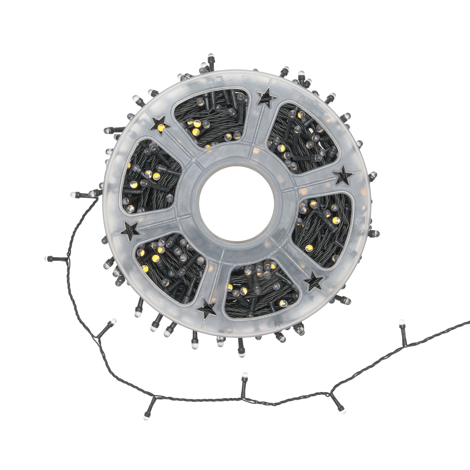 Catena 75 m, 750 led Convex Ø 7 mm, bianco caldo, cavo verde 2