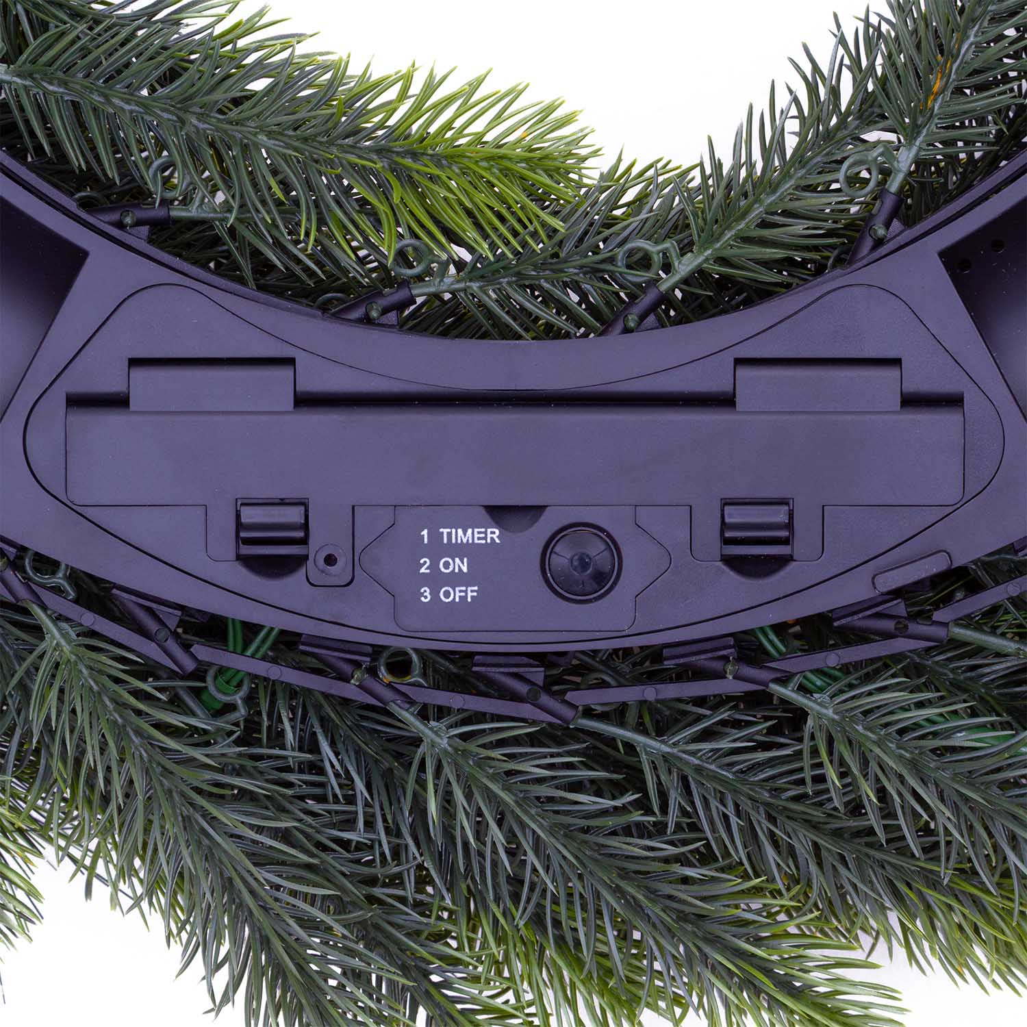 Corona Alpino in finto pino a batteria Ø 60 cm, 80 led integrati bianco caldo 6