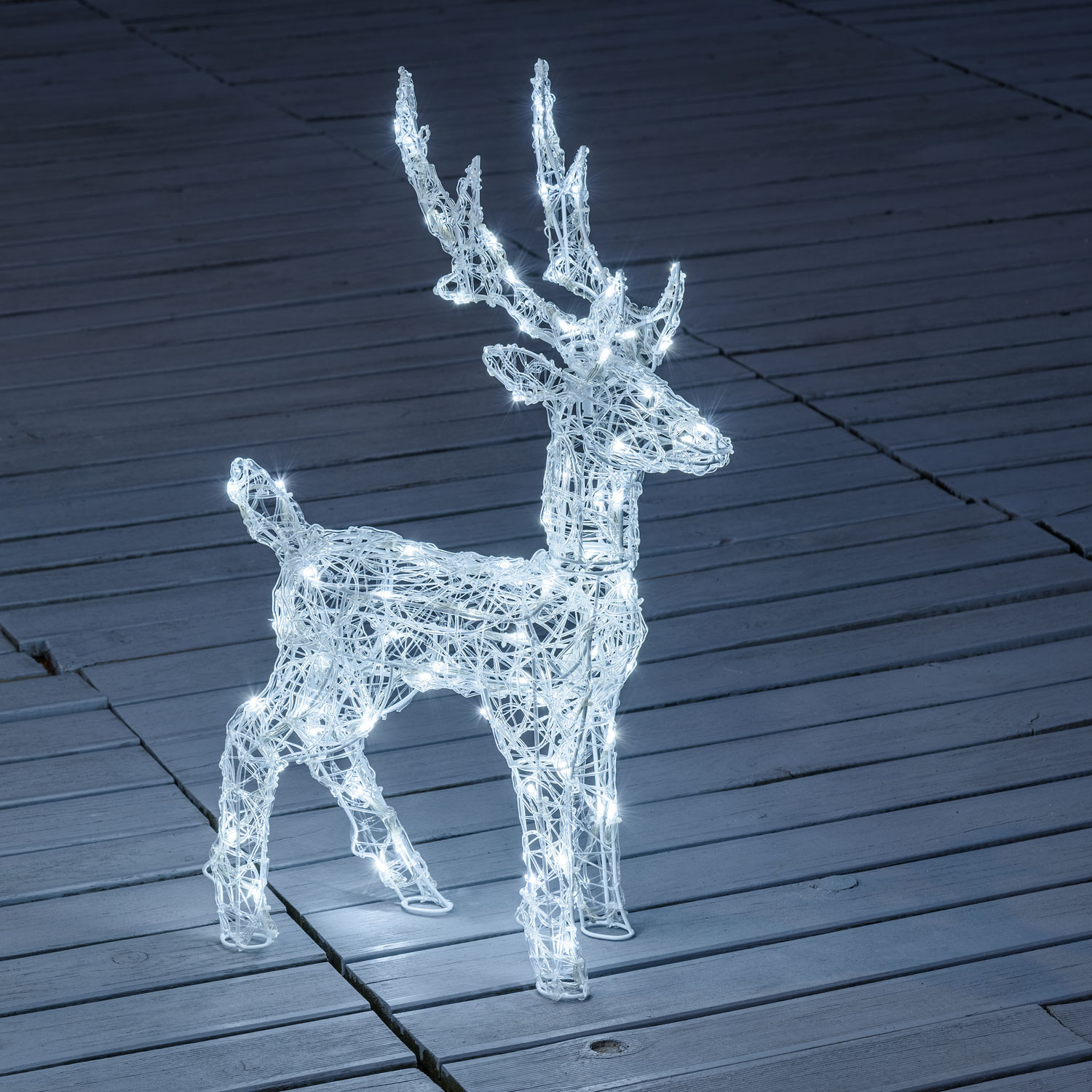 Renne lumineux acrylique, 80 led blanc froid 1 Renne lumineux acrylique, 80 led blanc froid 1