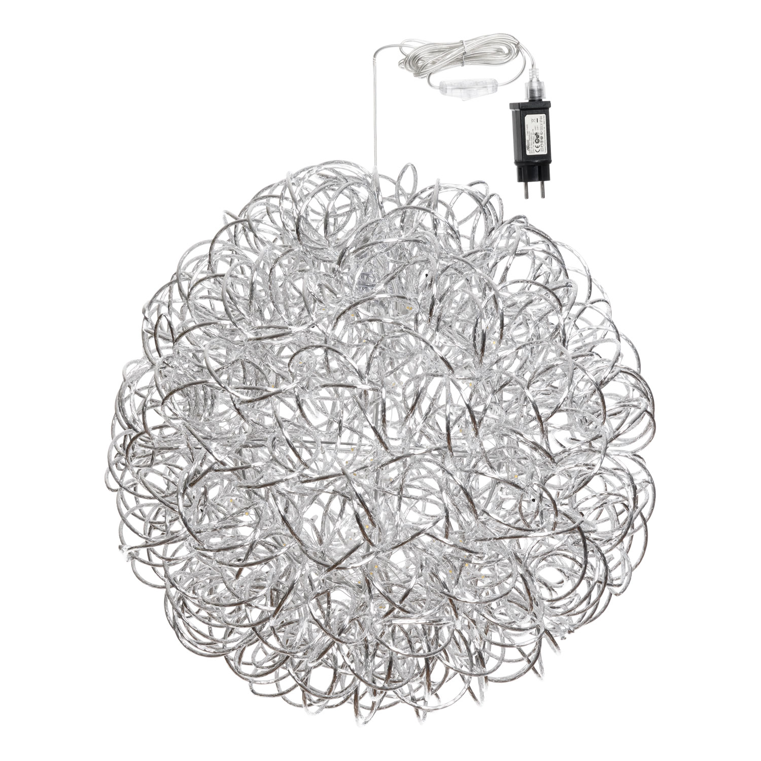 Sfera luminosa Ø 60 cm, 200 led bianco caldo, alluminio argento 3 Sfera luminosa Ø 60 cm, 200 led bianco caldo, alluminio argento 3
