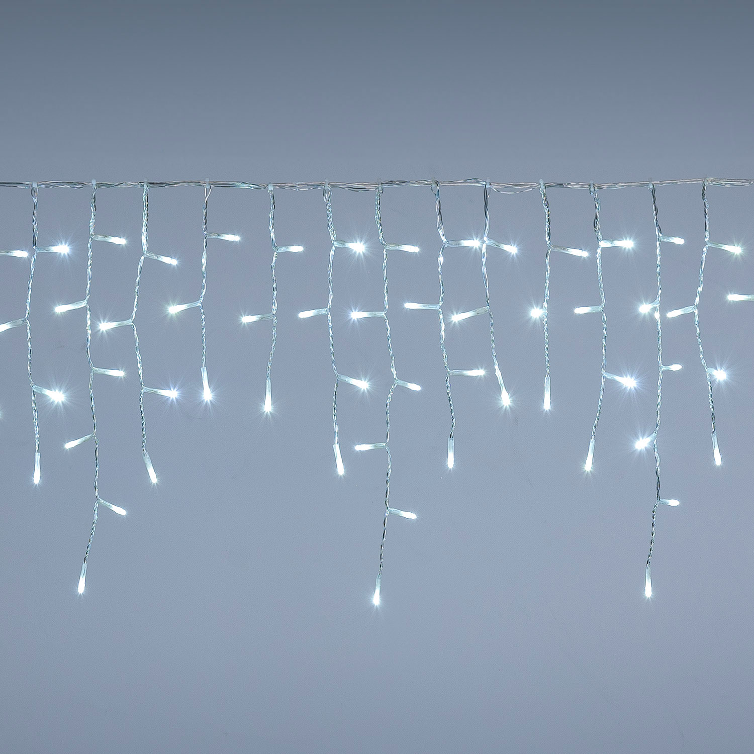 5 x h 0.36m Cool White Connect+ Icicle Lights, 400 LEDs, transparent cable, connectable 5 x h 0.36m Cool White Connect+ Icicle Lights, 400 LEDs, transparent cable, connectable