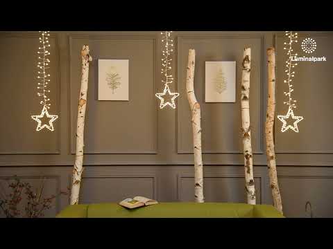 Eisregen-Lichterkette 3 Sterne 2 x h 0,9 m, 392 MicroLEDs warmweiß 2 Eisregen-Lichterkette 3 Sterne 2 x h 0,9 m, 392 MicroLEDs warmweiß 2