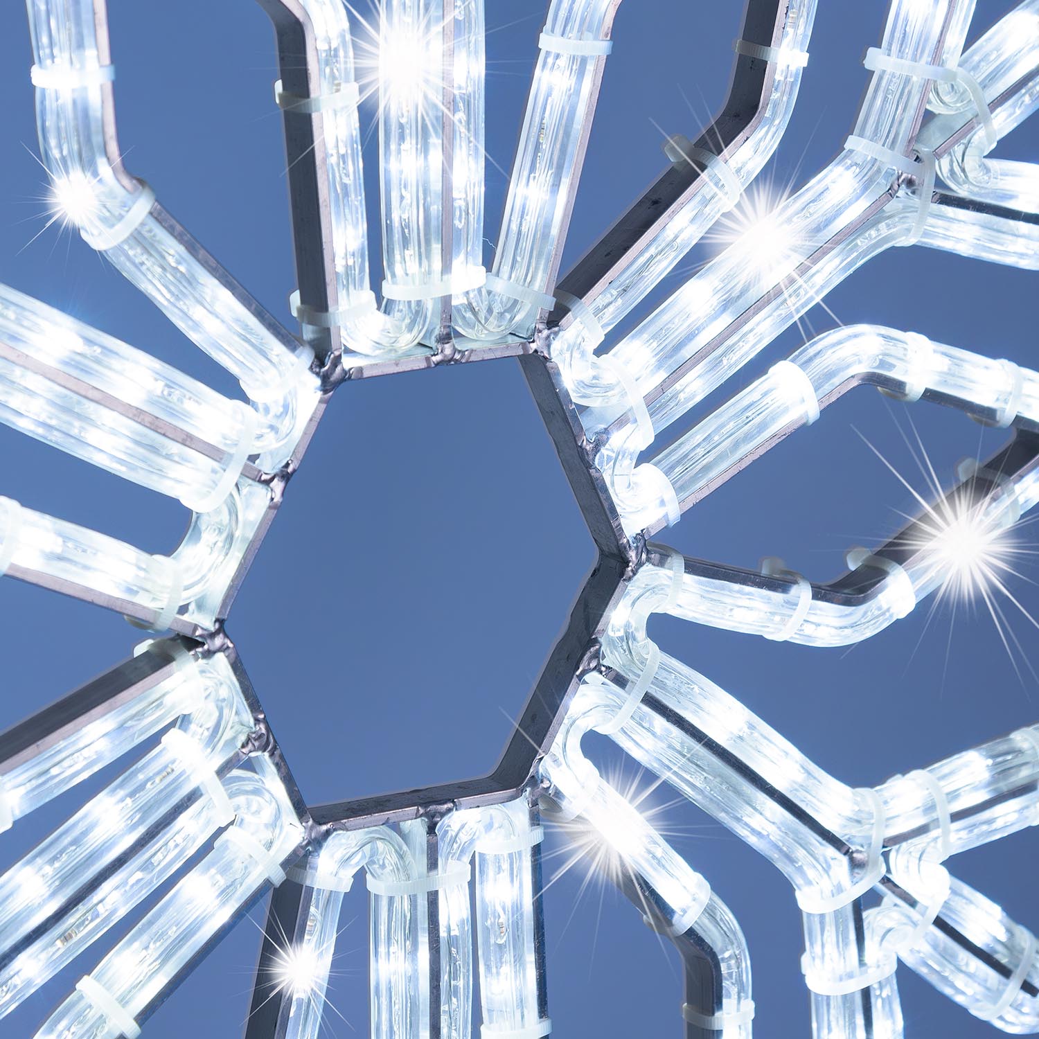 Copo de nieve de manguera luminosa, 52 x h 60 cm, 244 led blanco frío 3 Copo de nieve de manguera luminosa, 52 x h 60 cm, 244 led blanco frío 3