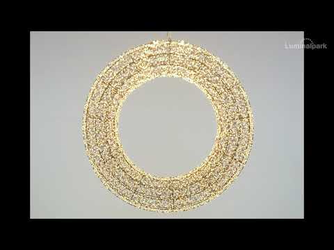 Corona 3D, Ø 110 cm, 15000 Micro led bianco caldo e bianco freddo, uso interno 2 Corona 3D, Ø 110 cm, 15000 Micro led bianco caldo e bianco freddo, uso interno 2