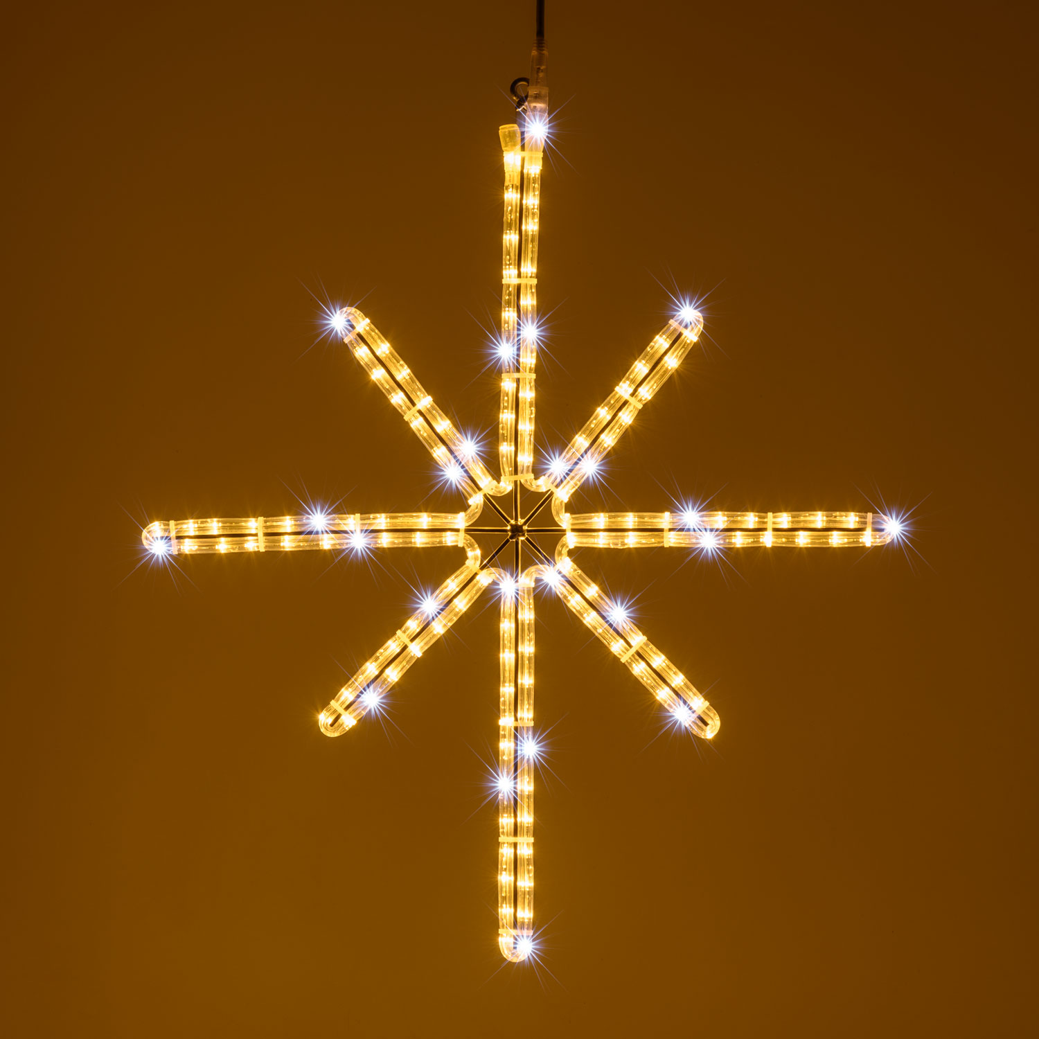 Stella polare in tubo luminoso, 67 x 70 cm, 146 led bianco caldo e bianco freddo Stella polare in tubo luminoso, 67 x 70 cm, 146 led bianco caldo e bianco freddo