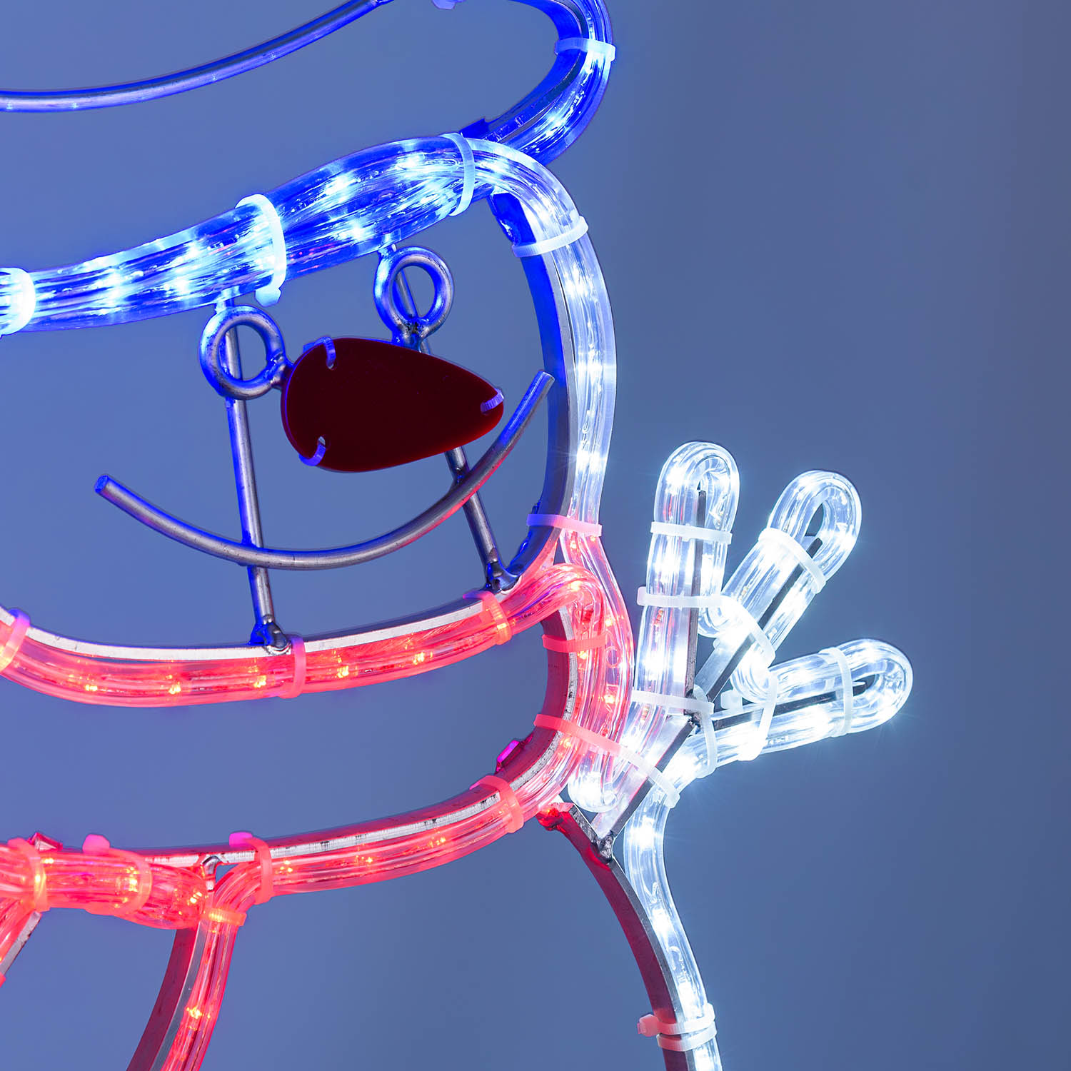 Bonhomme de Neige en tube lumineux, h 65 cm, 150 led blanc froid, rouge et bleu 2 Bonhomme de Neige en tube lumineux, h 65 cm, 150 led blanc froid, rouge et bleu 2