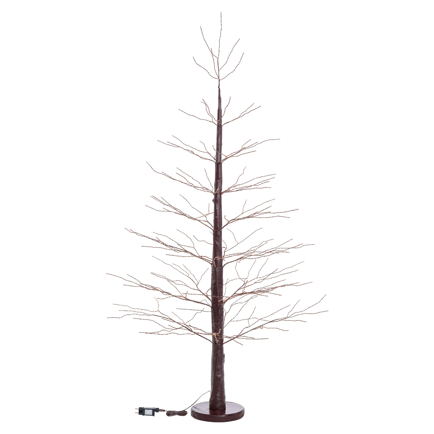 Brauner Kiefer LED Baum h 190 cm, MicroLEDs warmweiß 4 Brauner Kiefer LED Baum h 190 cm, MicroLEDs warmweiß 4