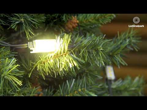 Guirnalda 10 m, 10 estrobos led blanco cálido, cable negro, prolongable 2 Guirnalda 10 m, 10 estrobos led blanco cálido, cable negro, prolongable 2