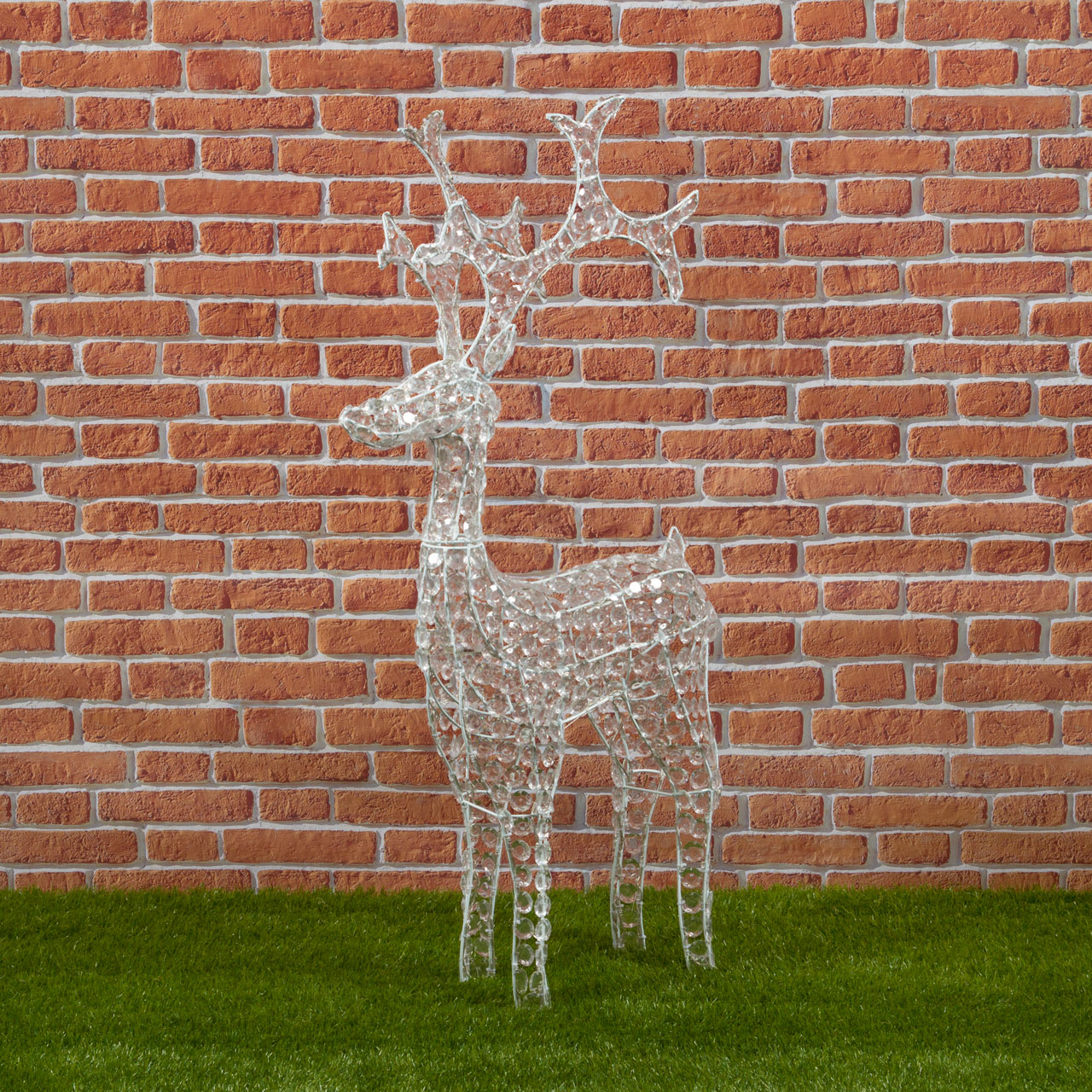Acrylic Crystals Reindeer Christmas Figure, 250 Warm White LEDs 3 Acrylic Crystals Reindeer Christmas Figure, 250 Warm White LEDs 3