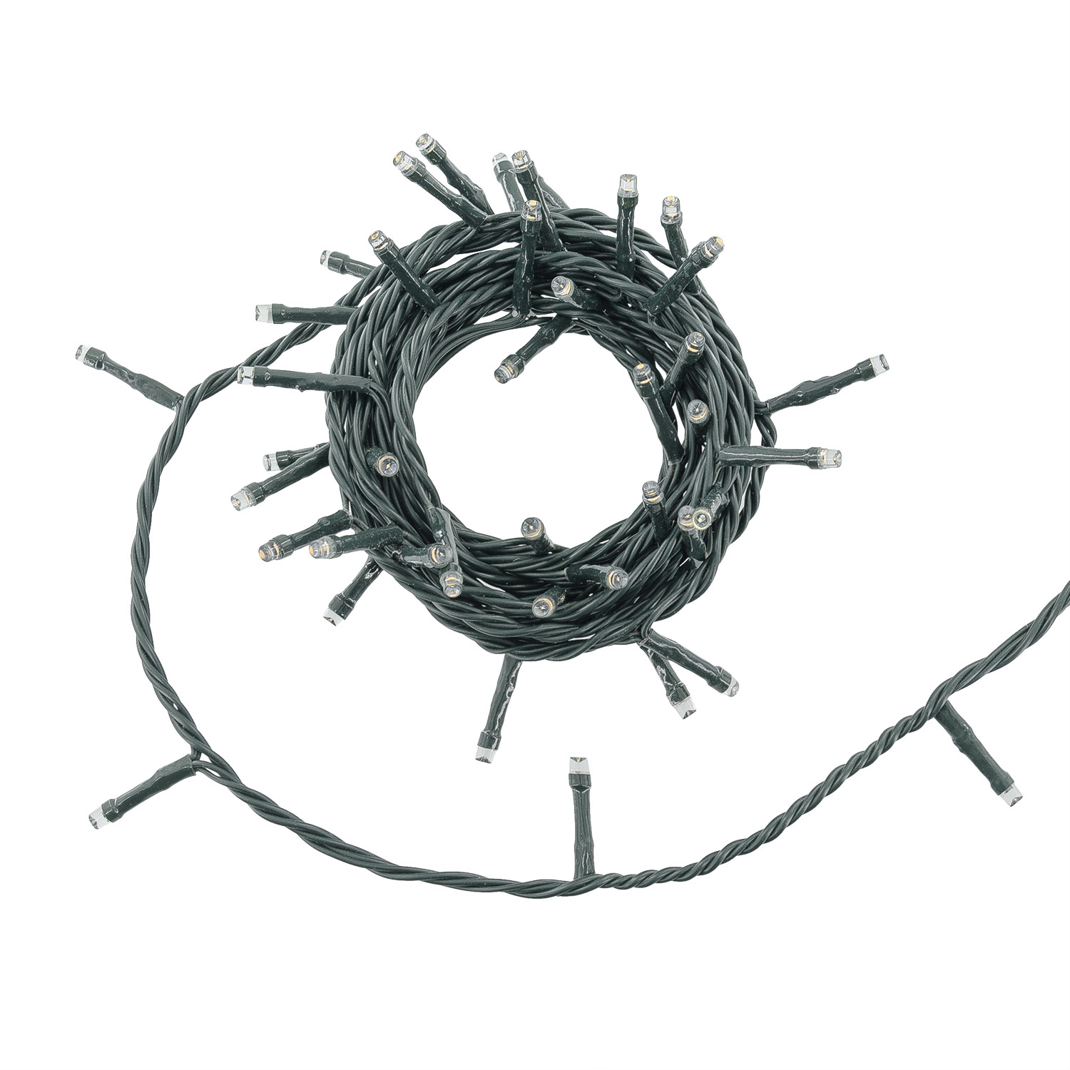 Catena Connect+ 5 m, 50 led bianco caldo e bianco freddo, cavo verde, prolungabile 3