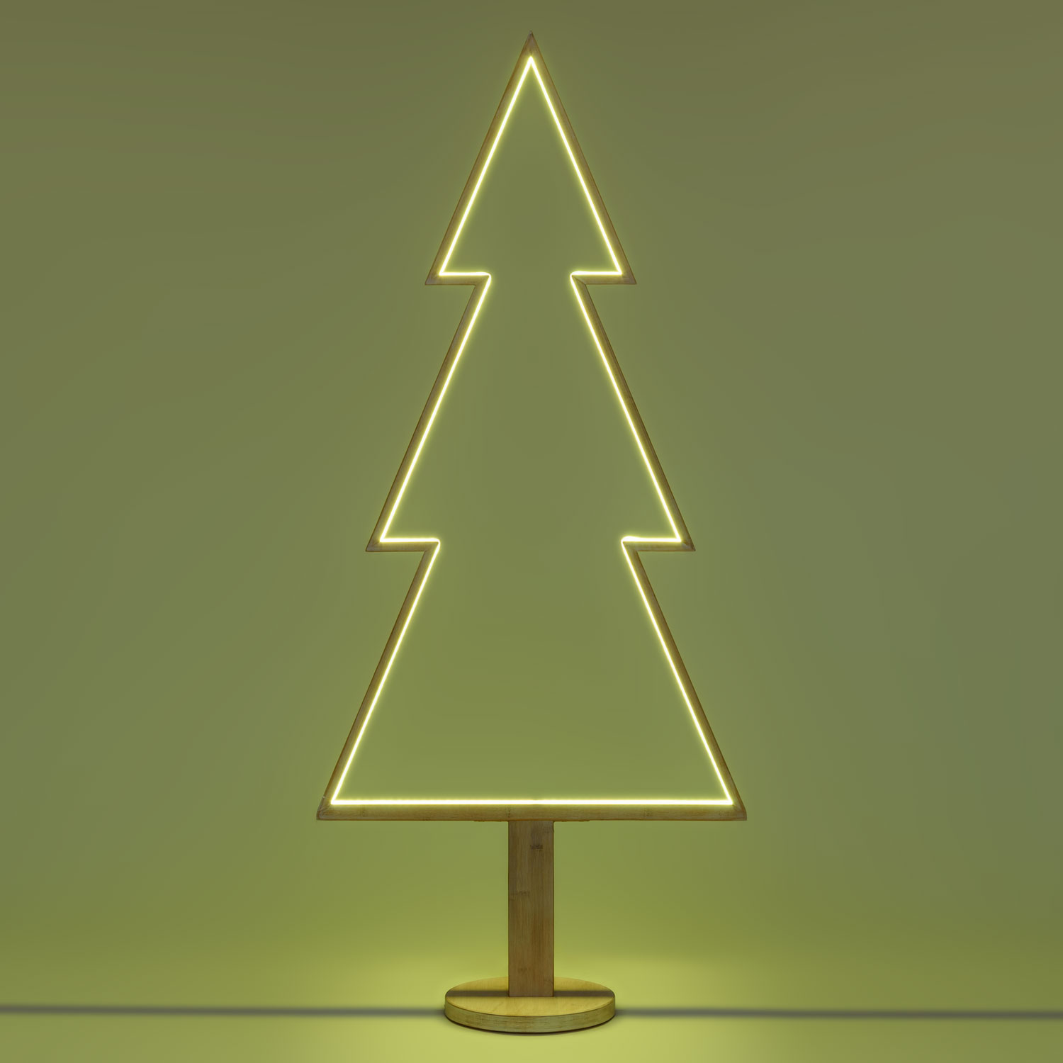 LED-Tannenbaum aus weißem Naturholz auf Fuß, 170 cm, RGB und warmweiß, Innenbereich 25 LED-Tannenbaum aus weißem Naturholz auf Fuß, 170 cm, RGB und warmweiß, Innenbereich 25
