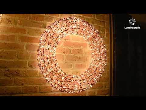 Couronne 3D Rose Gold, fil tressé spiral, ∅60 cm, 720 microled blanc chaud 2