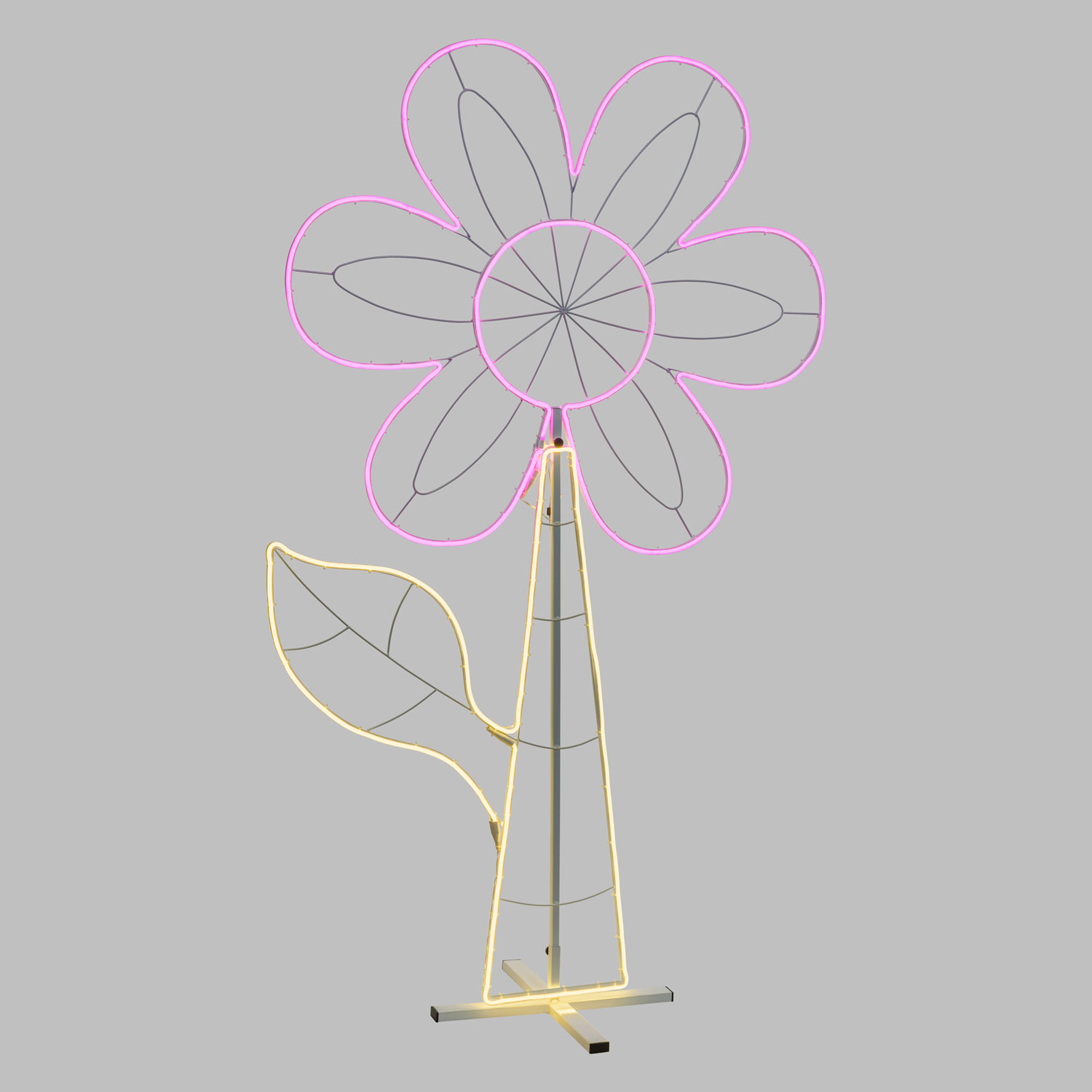 Flor luminosa led, 576 led blanco cálido y rosa, efecto neón 3 Flor luminosa led, 576 led blanco cálido y rosa, efecto neón 3