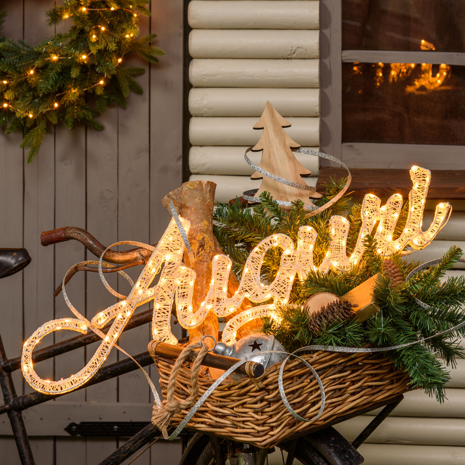 Scritta Auguri 3D Light Cream & Brown, h. 25 cm, 100 Led Bianco extra caldo 6 Scritta Auguri 3D Light Cream & Brown, h. 25 cm, 100 Led Bianco extra caldo 6