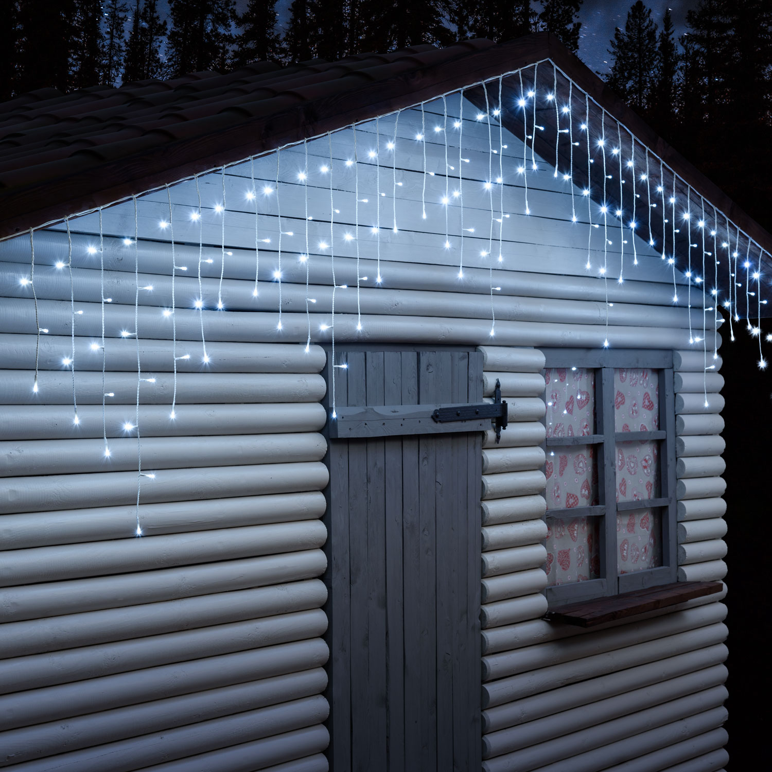 Eisregen-Lichterkette 4,2 x h 0,7 m, 186 LEDs kaltweiß 1 Eisregen-Lichterkette 4,2 x h 0,7 m, 186 LEDs kaltweiß 1
