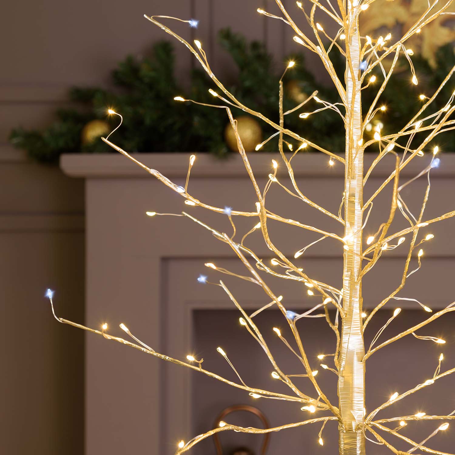 Lichtbaum Champagner 0,9 m, 240 warmweiße Mikro-LEDs und Kaltweiß, Innenbereich 3 Lichtbaum Champagner 0,9 m, 240 warmweiße Mikro-LEDs und Kaltweiß, Innenbereich 3