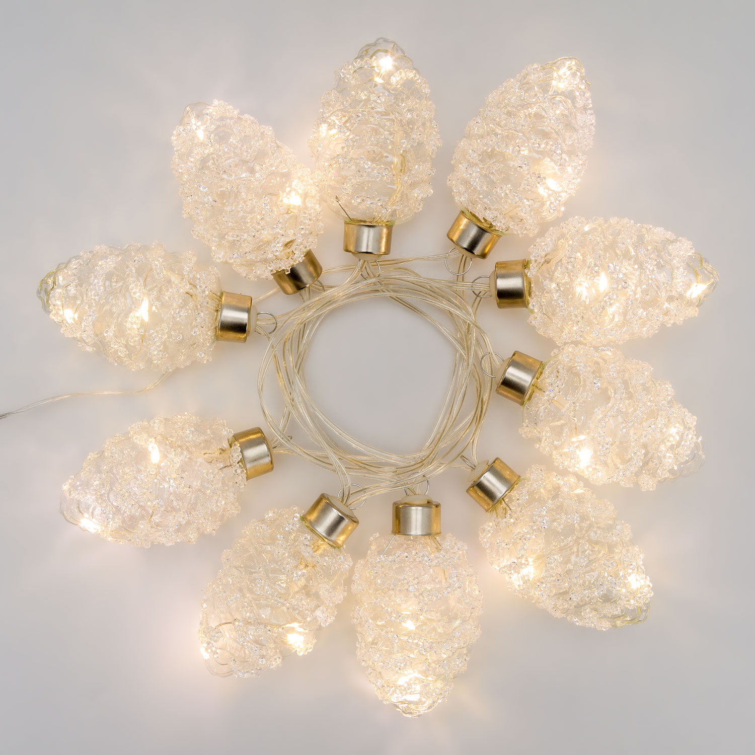Guirnalda decorada 10 piñas (pino) luminosas, micro led cálido 3 Guirnalda decorada 10 piñas (pino) luminosas, micro led cálido 3