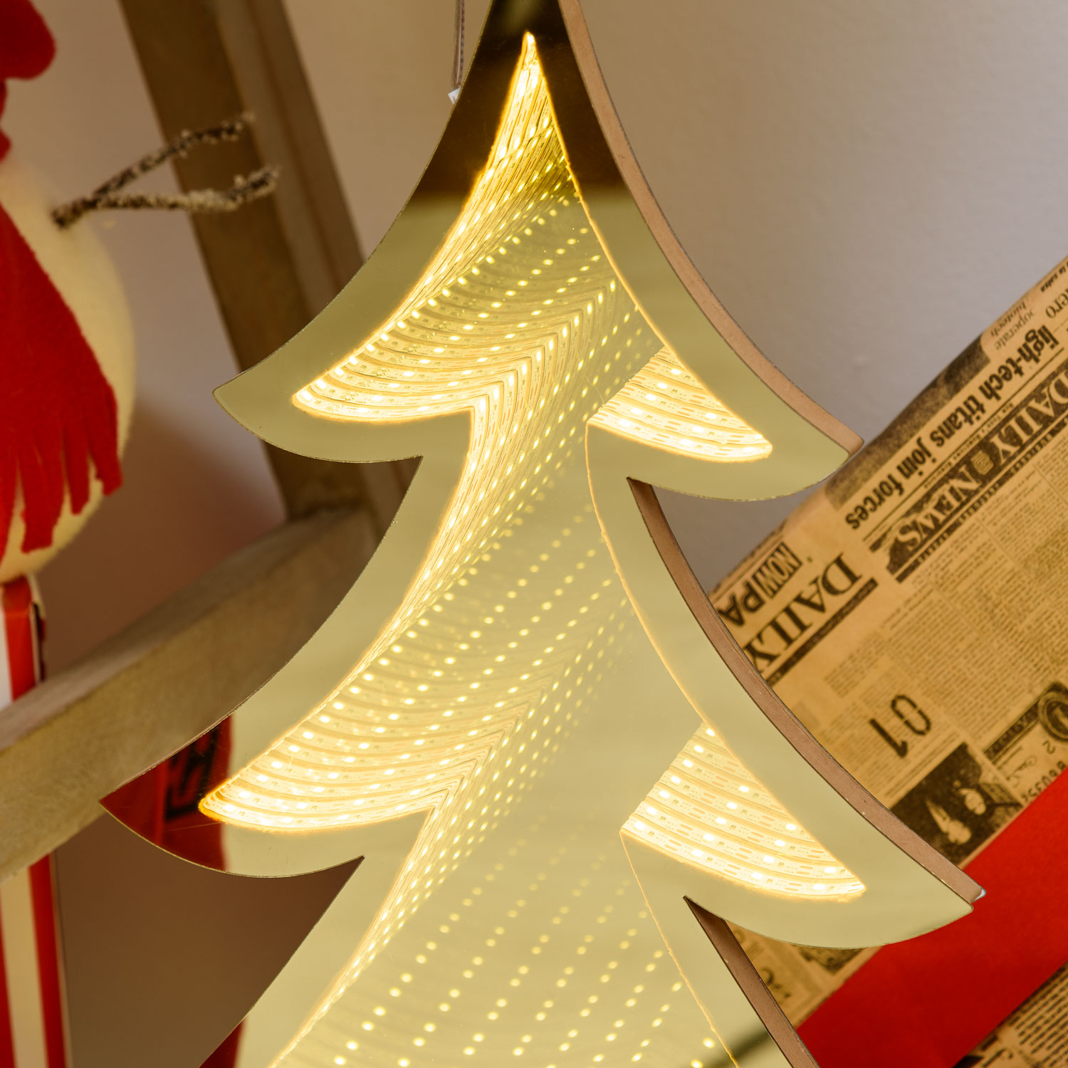 Albero di Natale luminoso Infinity Mirror 40 cm, led bianco extra caldo 3 Albero di Natale luminoso Infinity Mirror 40 cm, led bianco extra caldo 3