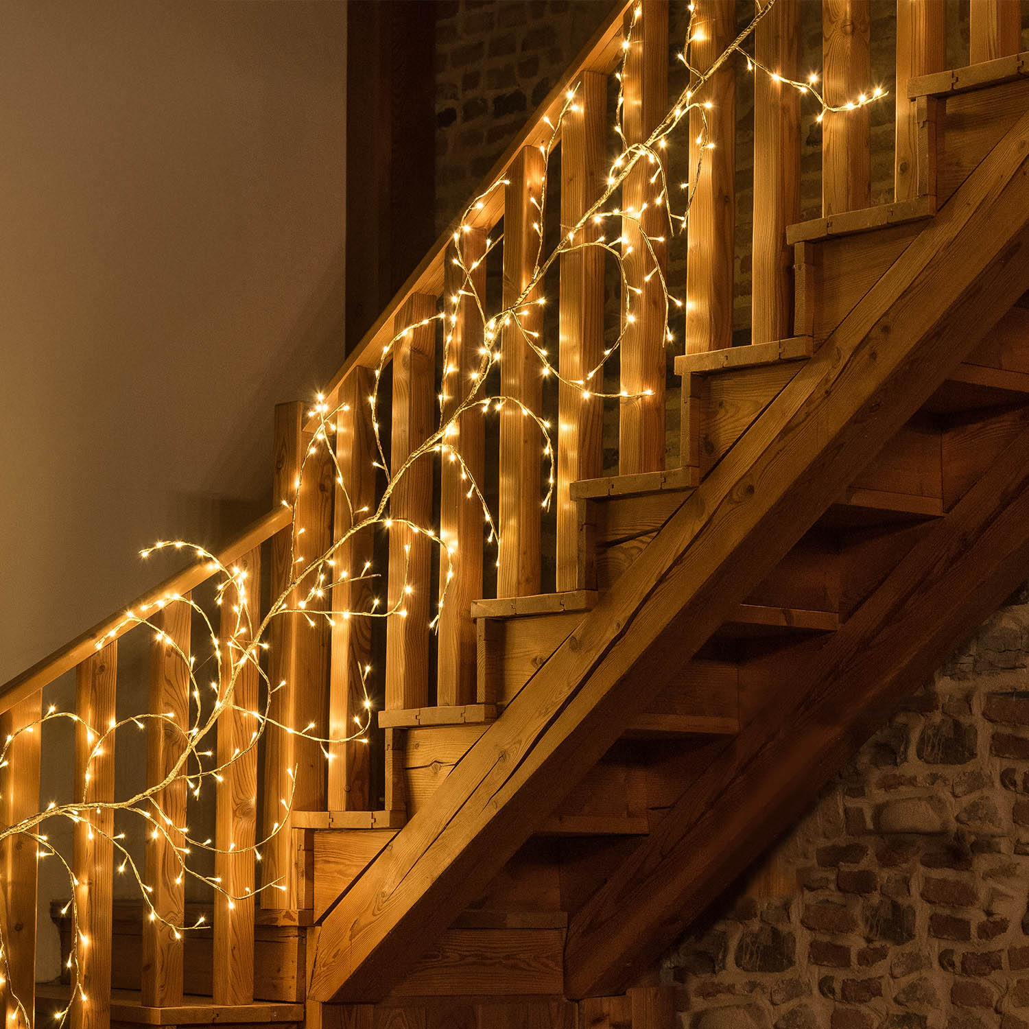 Champagne-Zweig 3 m, 288 warmweiße LEDs, erweiterbar