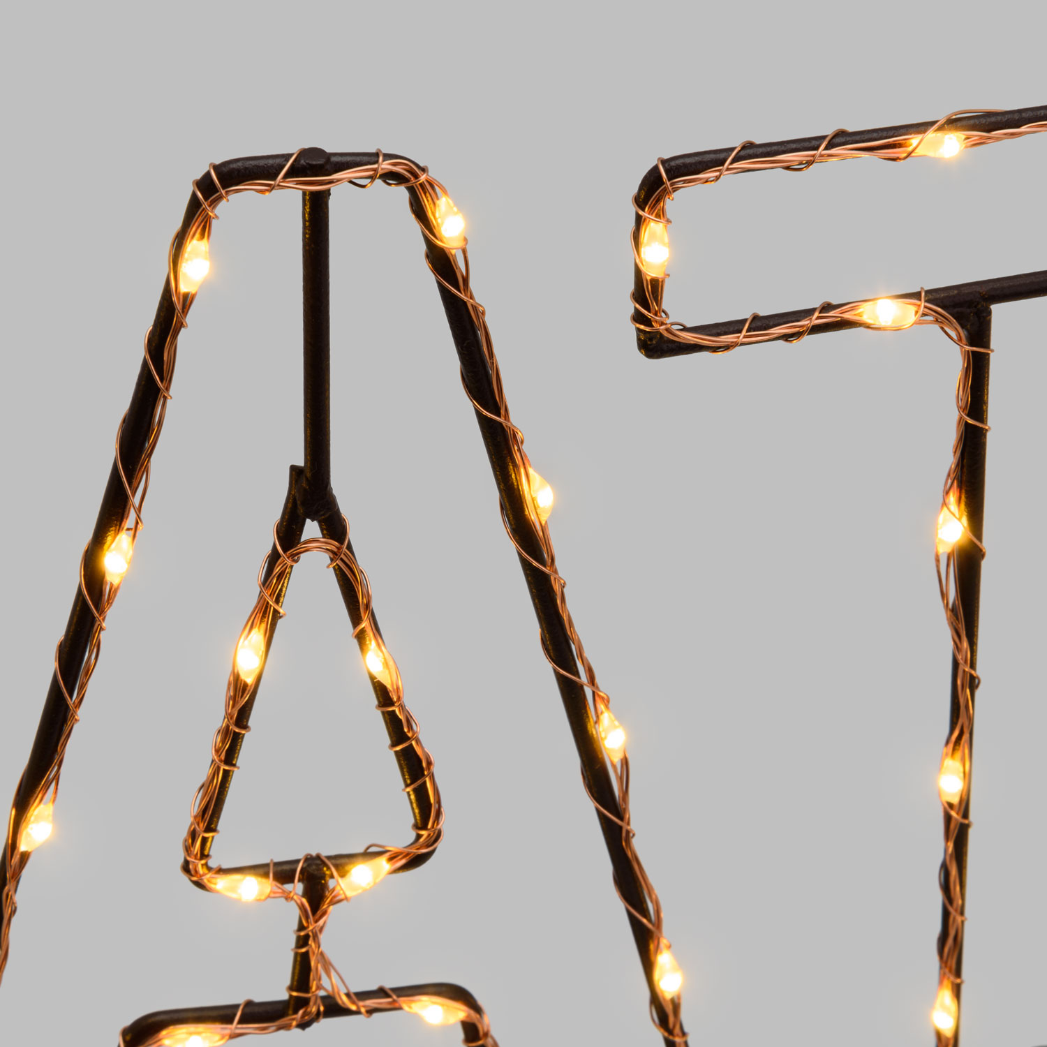 Scritta luminosa led Natale color rame, bianco caldo 2 Scritta luminosa led Natale color rame, bianco caldo 2