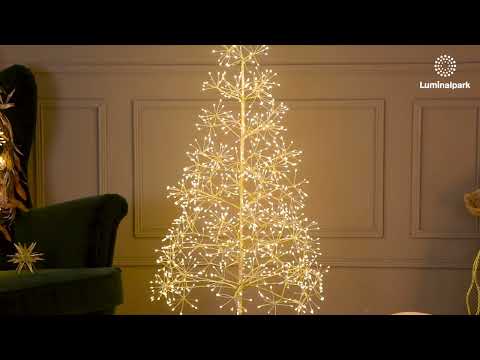 Árbol champagne RICCO h 1,20 m, 1000 microled blanco cálido y blanco frío, uso interior 2