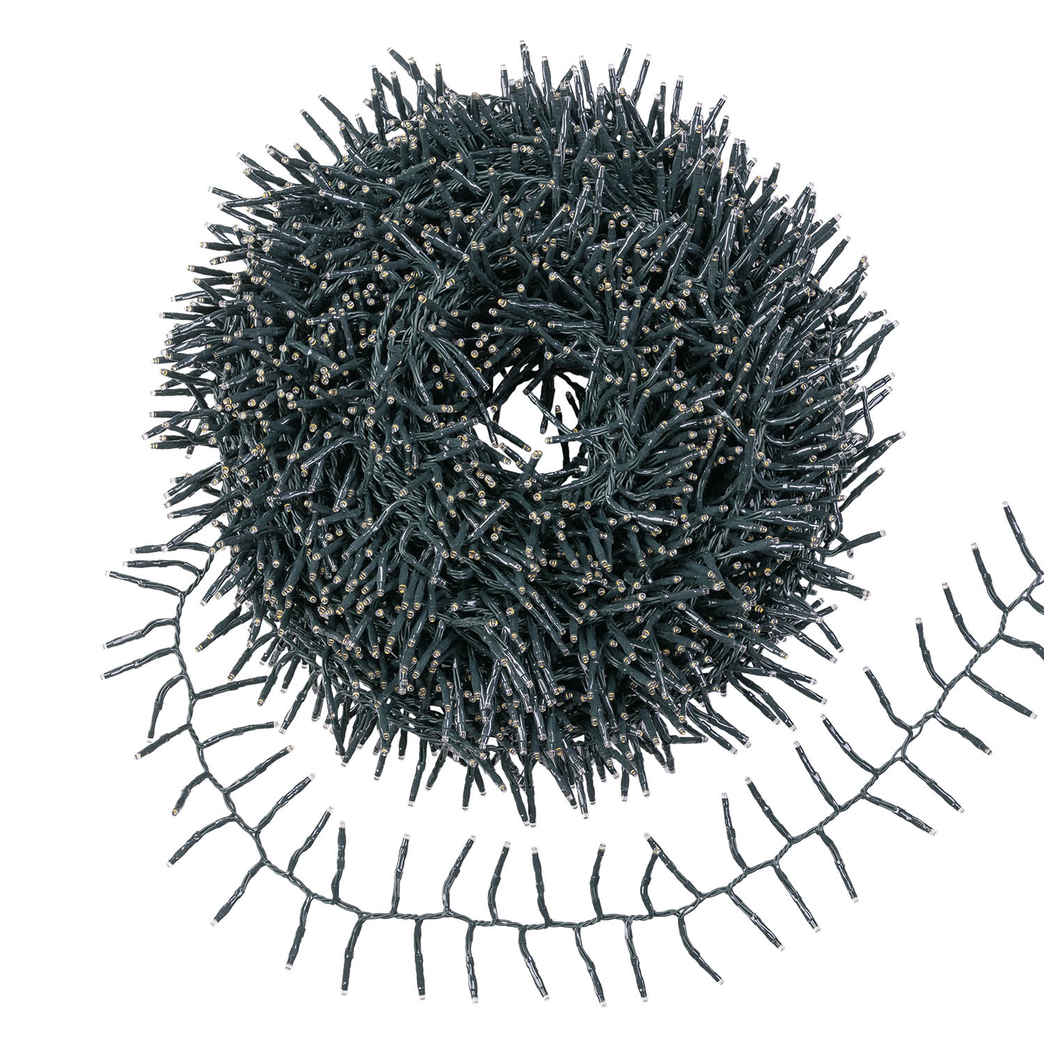Catena Festone 45 m, 3000 miniled bianco caldo, cavo verde 5