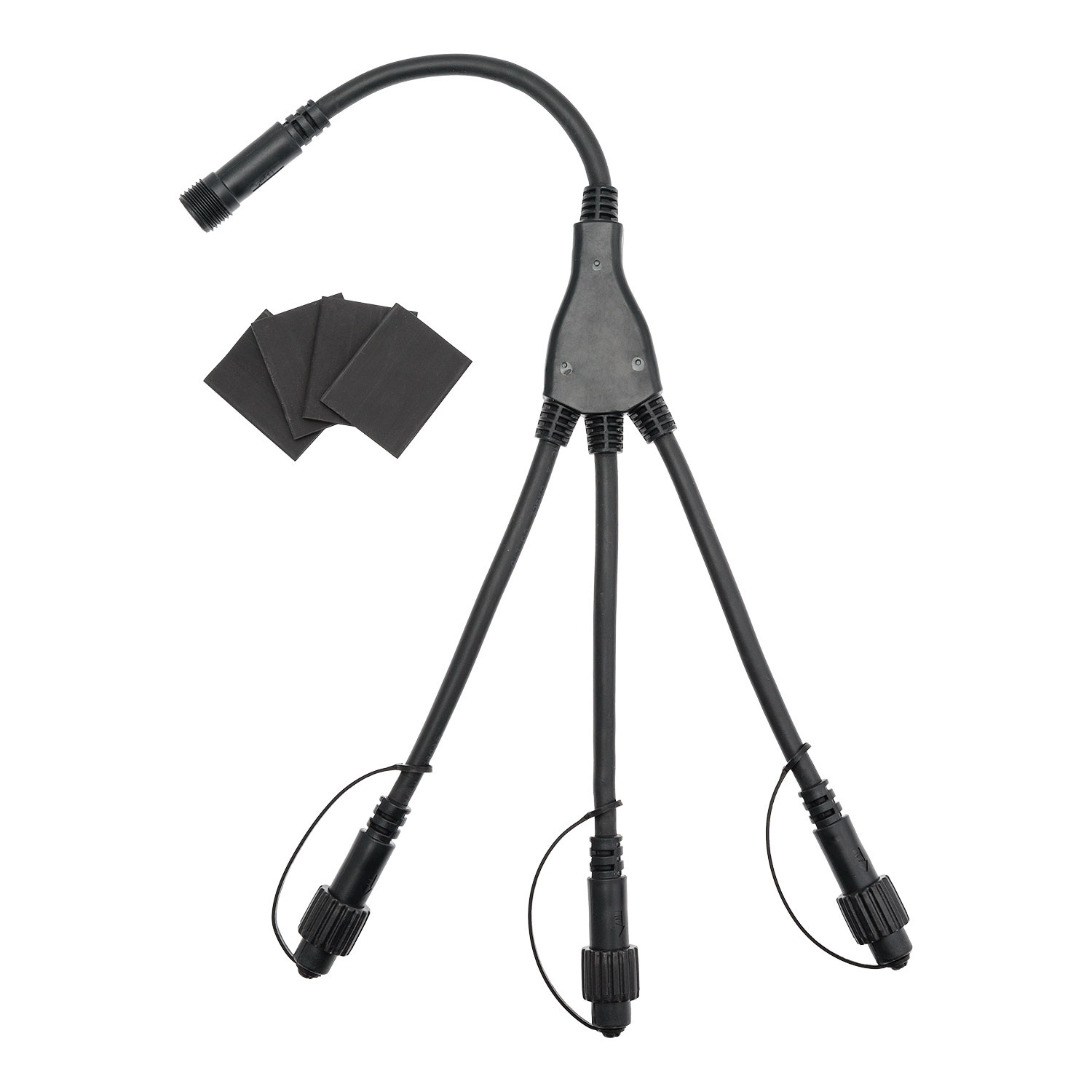 Multiconnettore a 3 uscite VINTAGE LED PRO, cavo nero Multiconnettore a 3 uscite VINTAGE LED PRO, cavo nero