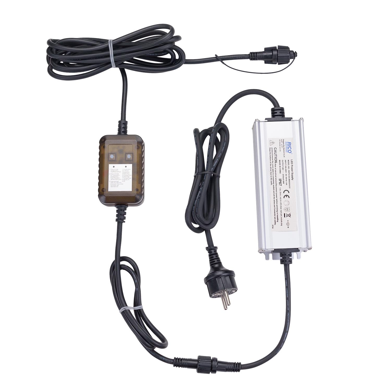 Power Supply with Controller Connect+, up to 6000 LEDs, light effects and steady light, black cable Power Supply with Controller Connect+, up to 6000 LEDs, light effects and steady light, black cable
